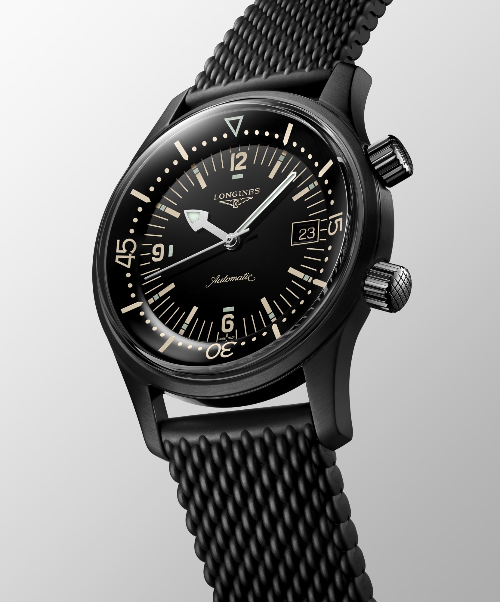 LONGINES LEGEND DIVER Automatic, Black Pvd Coating, Black