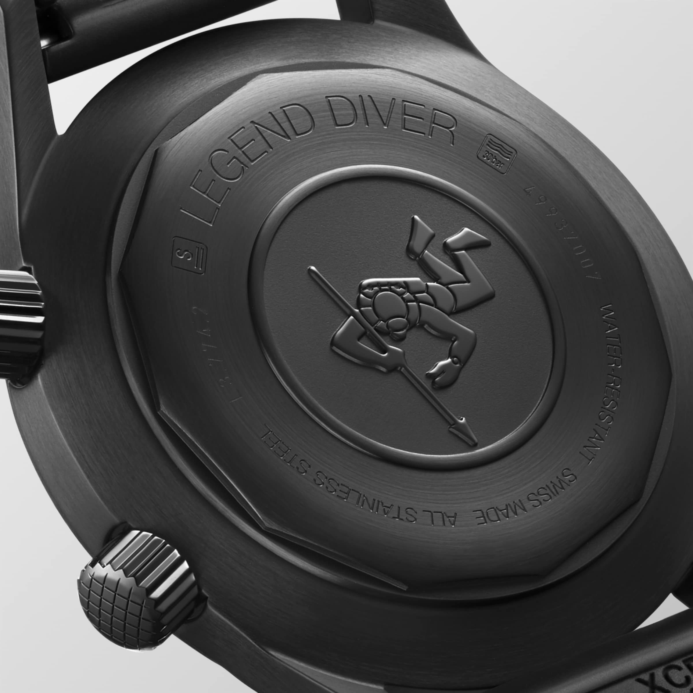 Longines LEGEND DIVER Automatic Black PVD coating Watch - L3.774.2.50.9