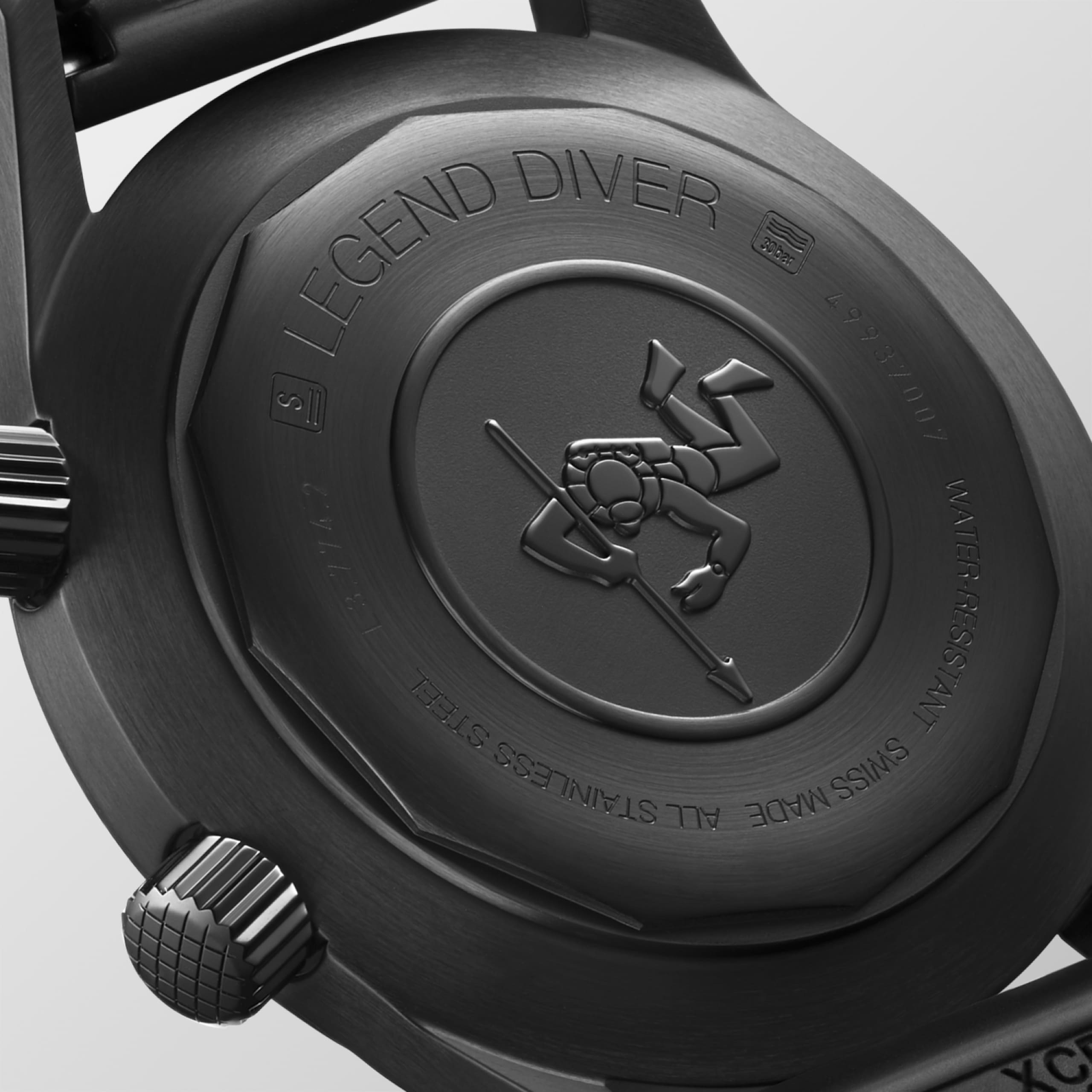 Longines LEGEND DIVER automatic black pvd coating Watch - L3.774.2.50.9