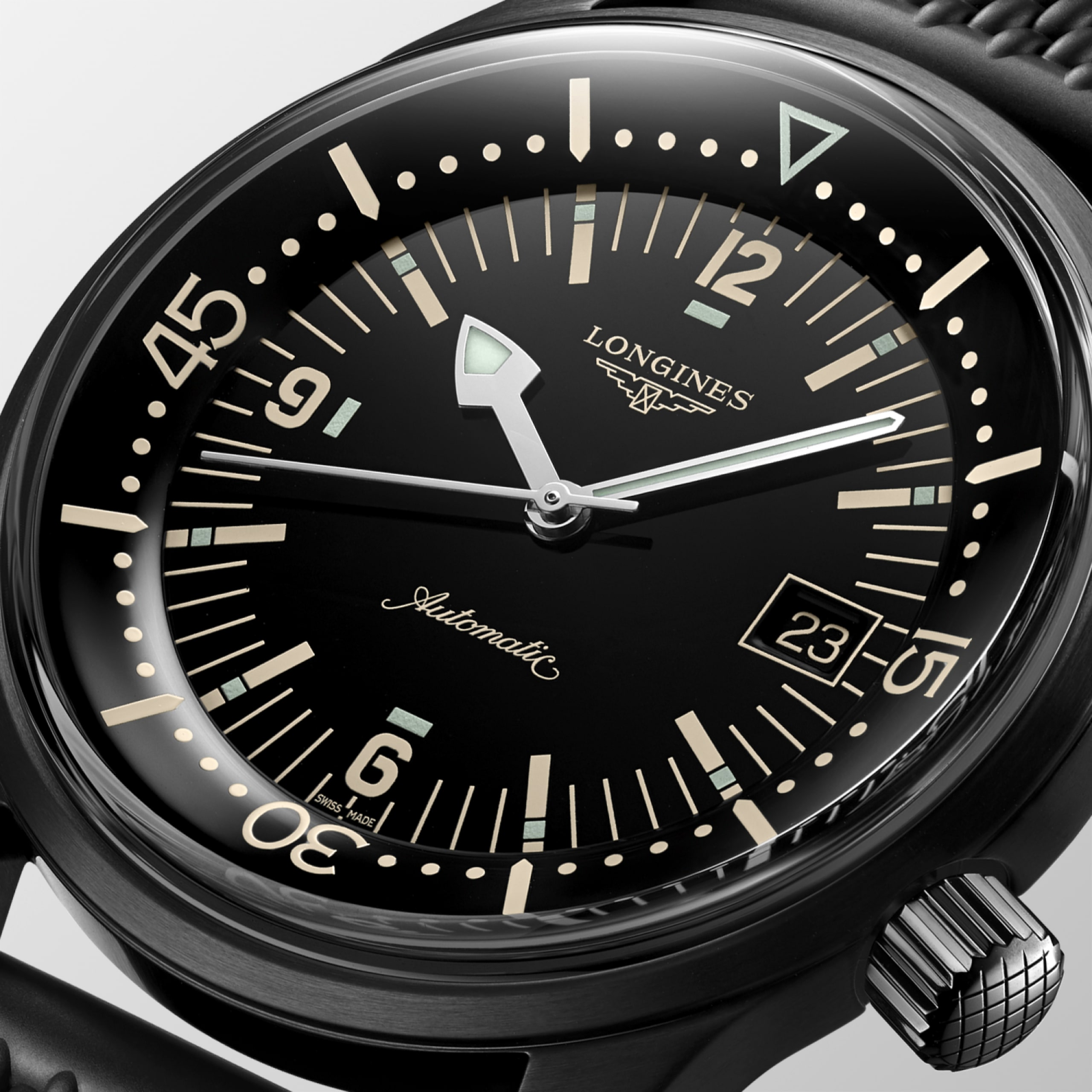 Longines LEGEND DIVER automatic black pvd coating Watch - L3.774.2.50.9