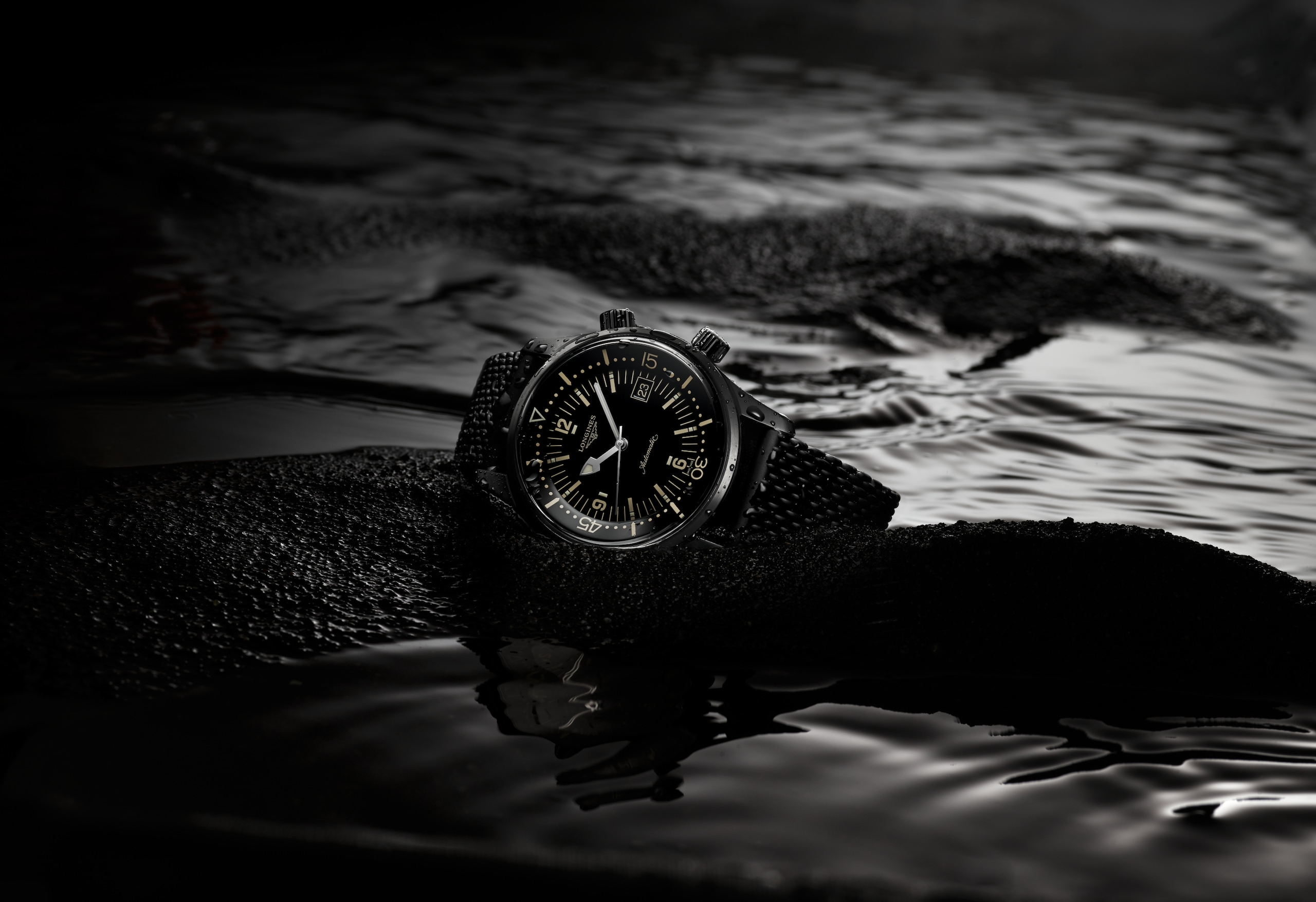 Longines LEGEND DIVER automatic black pvd coating Watch - L3.774.2.50.9