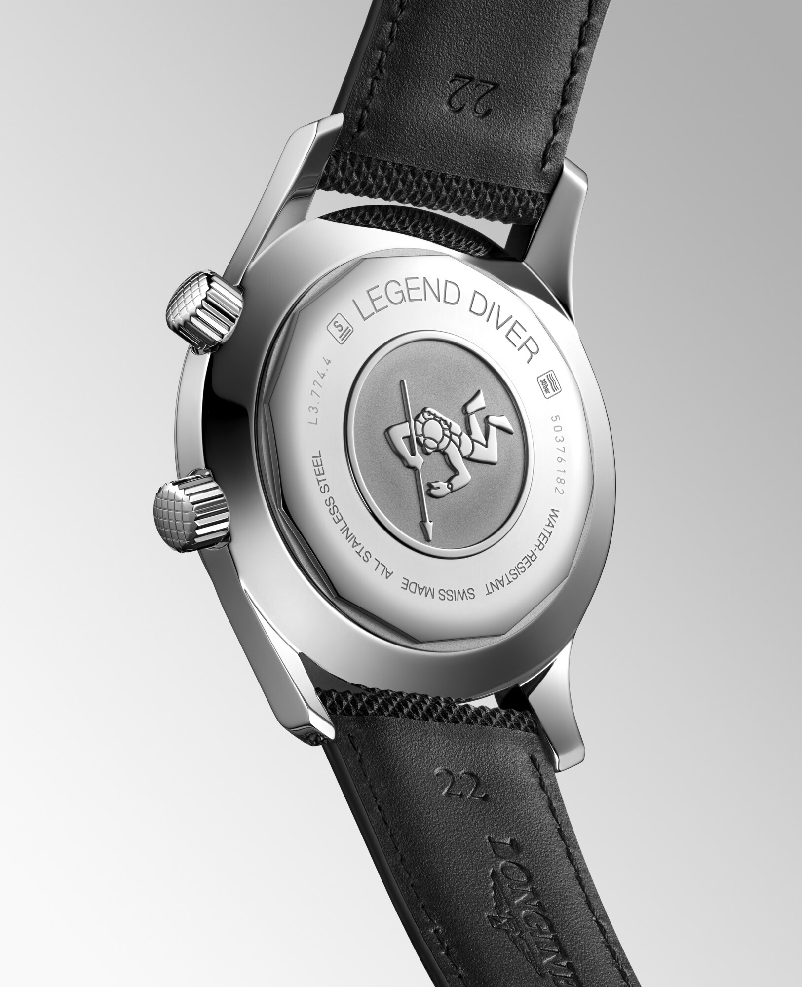 LONGINES LEGEND DIVER Automatic, Stainless Steel, Black Lacquered