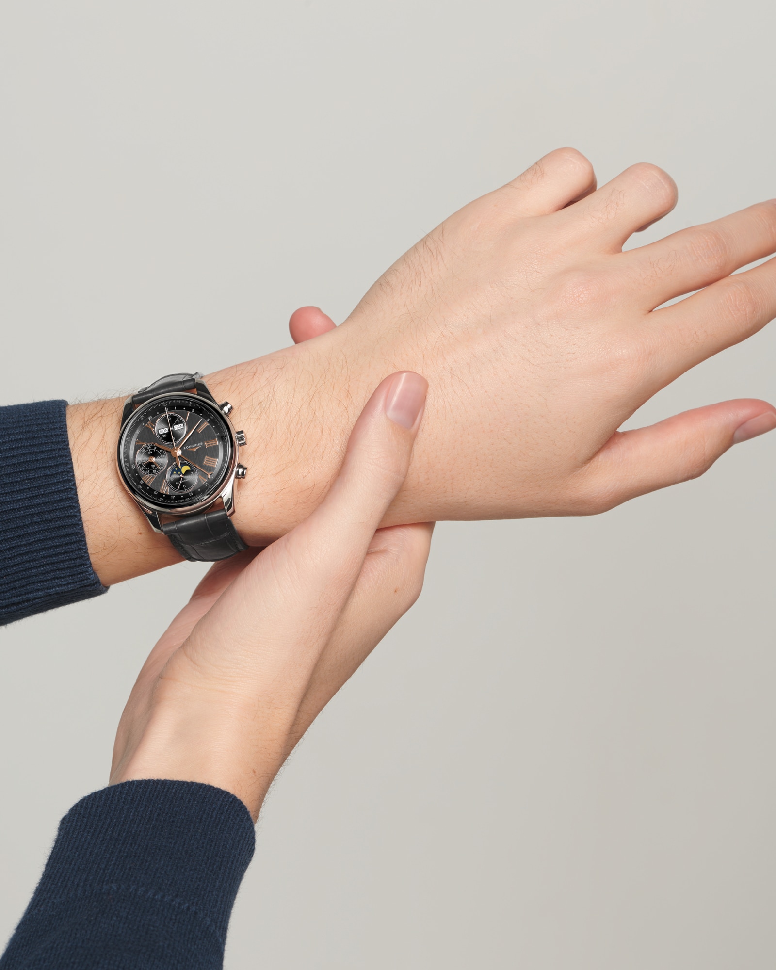 LONGINES MASTER COLLECTION CHRONO MOONPHASE 自動巻、ステンレス