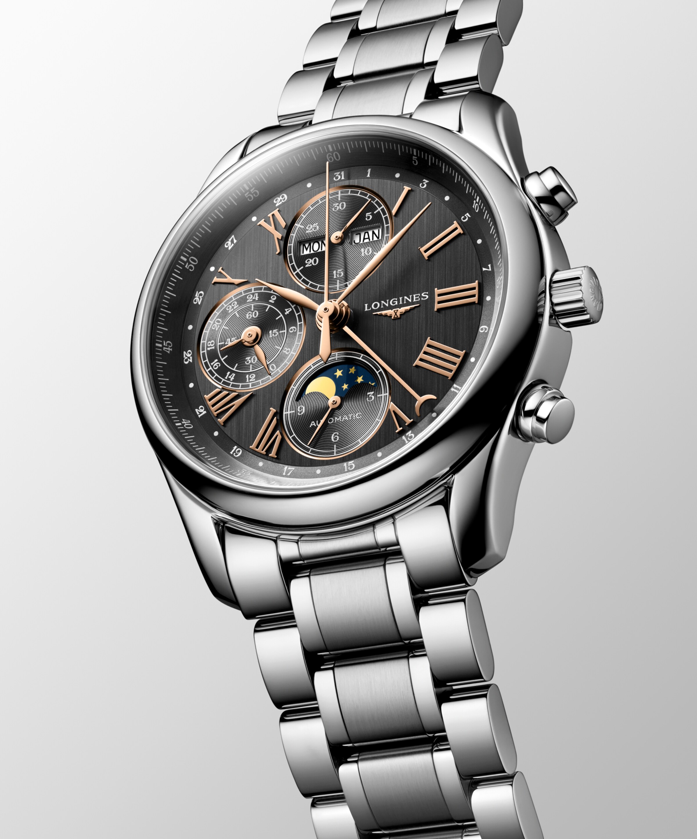 Longines MASTER COLLECTION CHRONO MOONPHASE Automatic Stainless steel Watch - L2.673.4.61.6