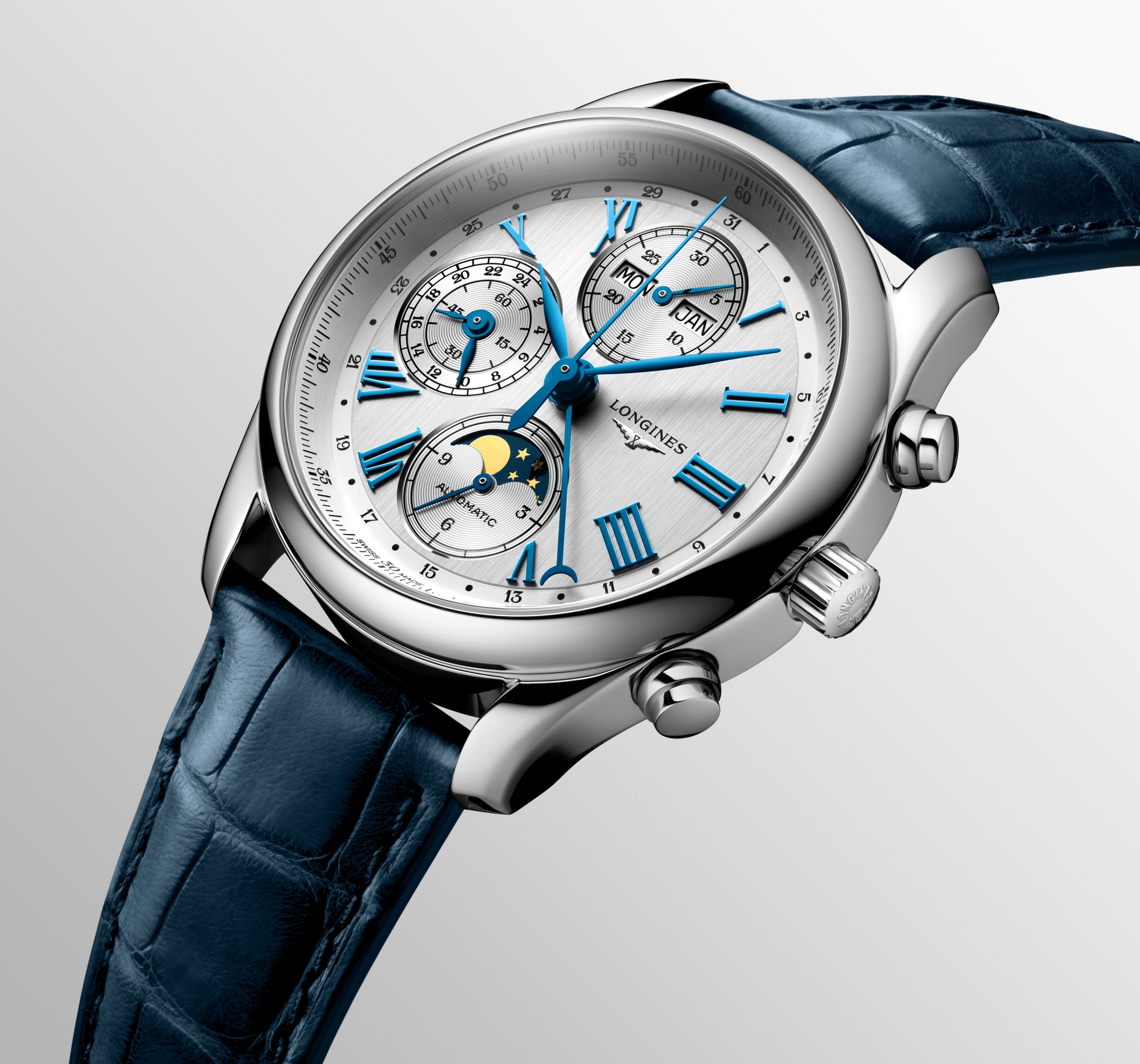 LONGINES MASTER COLLECTION CHRONO MOONPHASE 自動巻、ステンレス