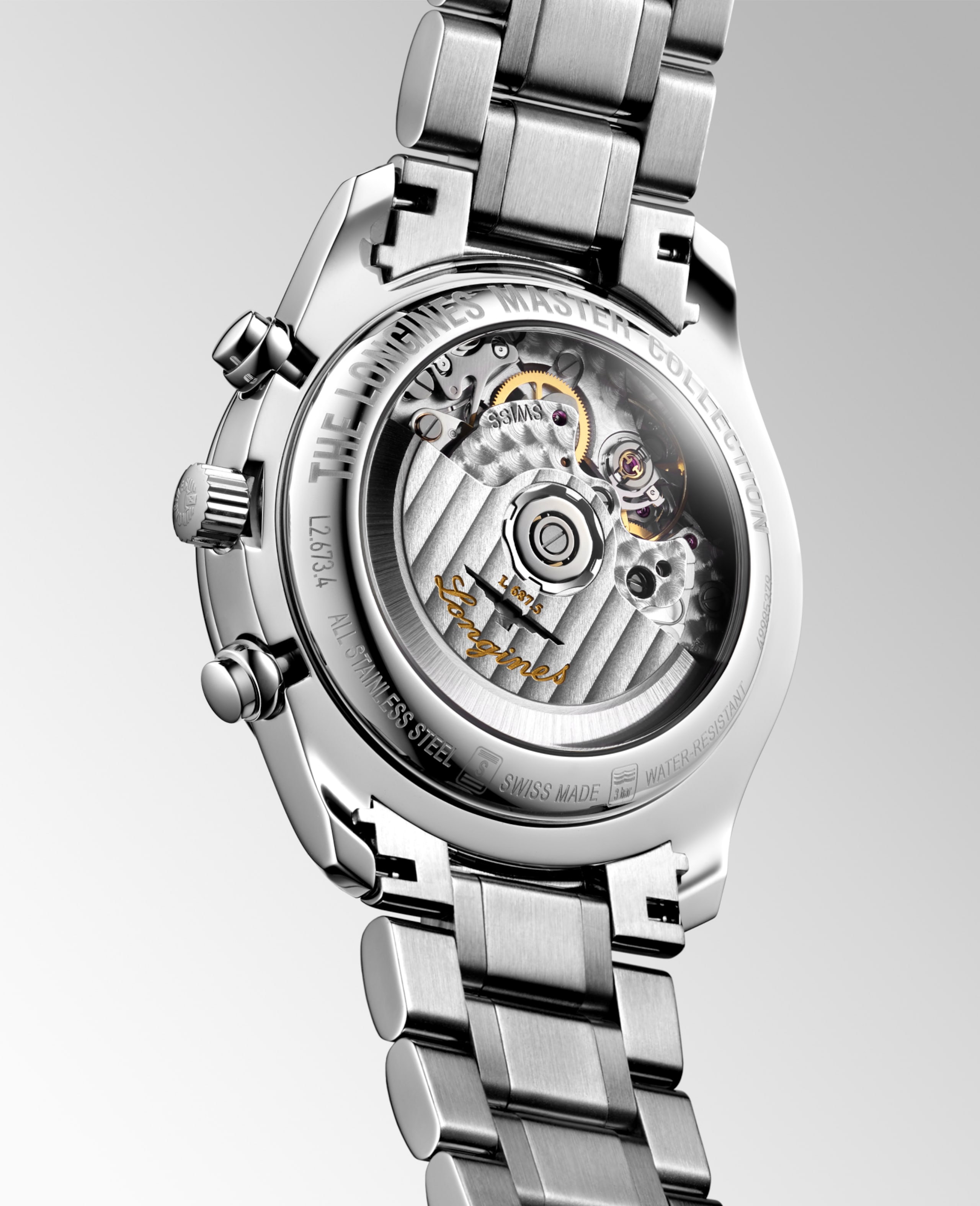 Longines MASTER COLLECTION CHRONO MOONPHASE automatic stainless steel Watch - L2.673.4.71.6