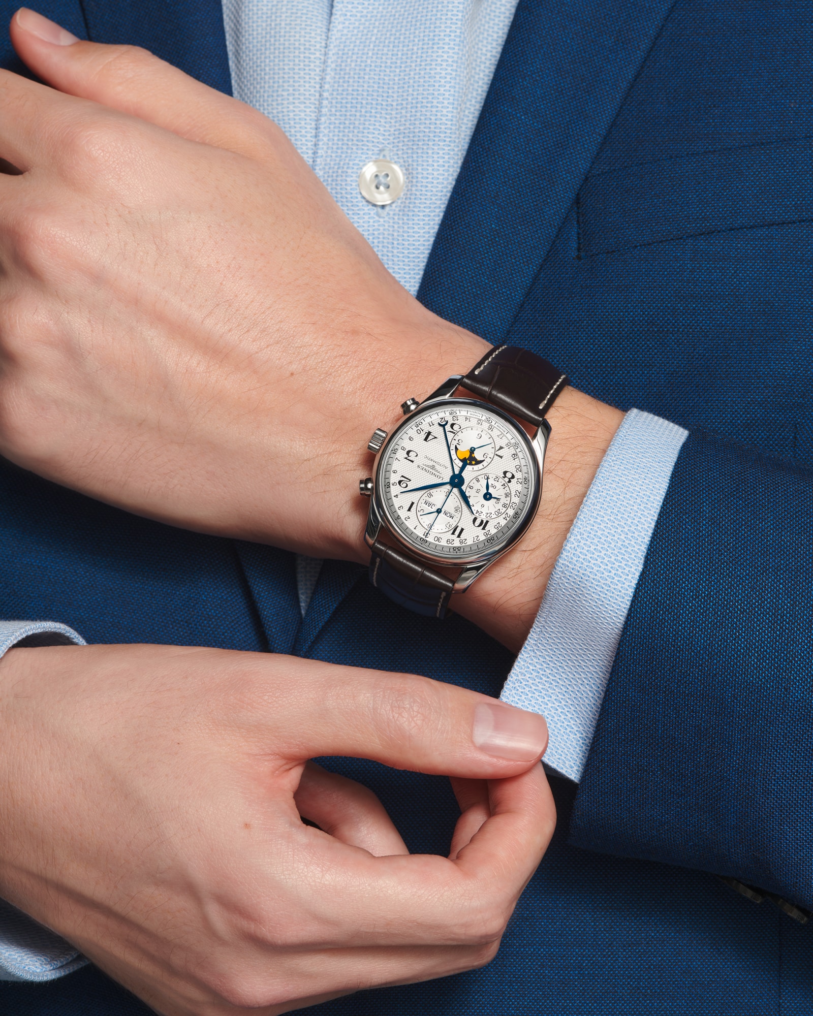 LONGINES MASTER COLLECTION CHRONO MOONPHASE | Ø 40.00 mm, Silver