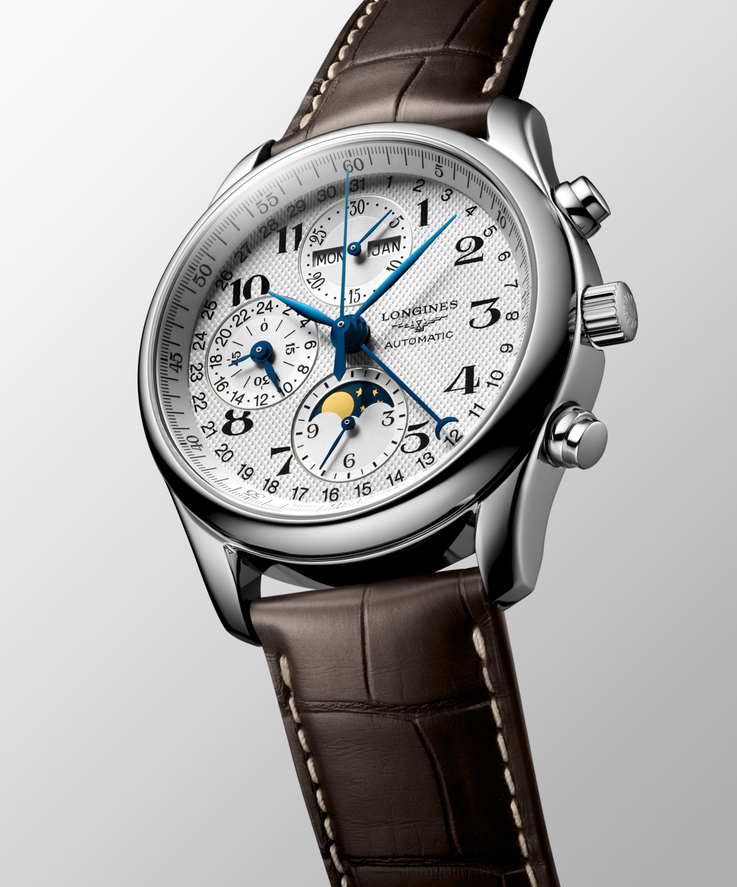 Longines MASTER COLLECTION CHRONO MOONPHASE automatic stainless steel Watch - L2.673.4.78.3