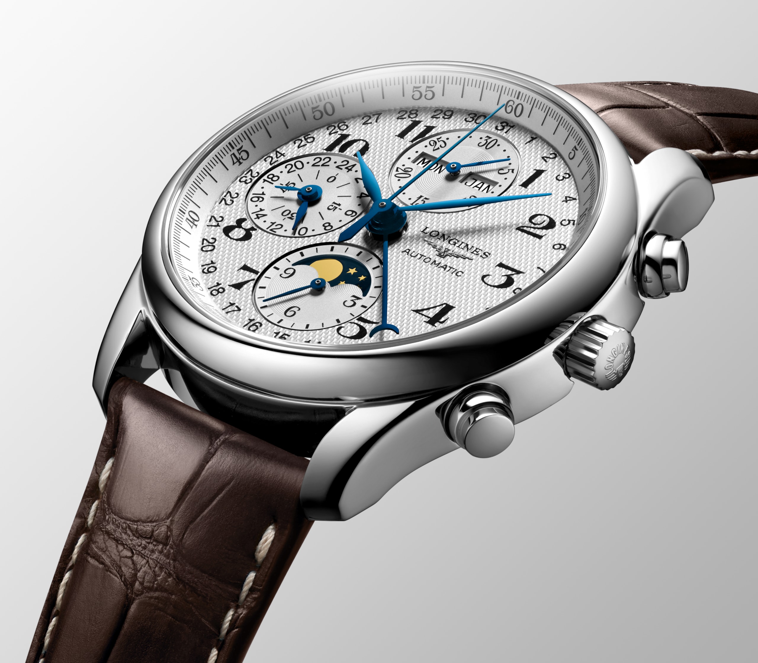 Longines MASTER COLLECTION CHRONO MOONPHASE automatic stainless steel Watch - L2.673.4.78.3