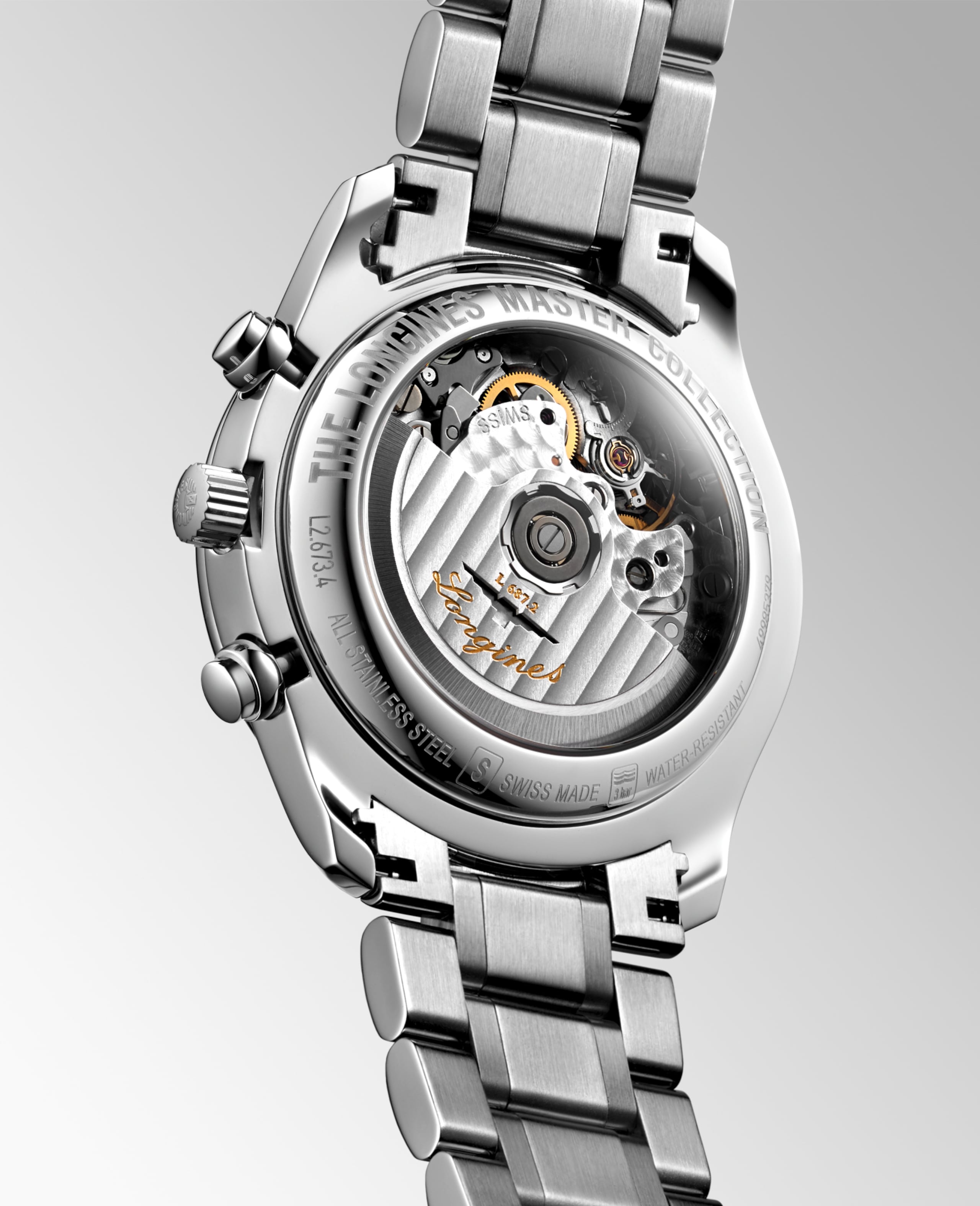 Longines MASTER COLLECTION CHRONO MOONPHASE automatic stainless steel Watch - L2.673.4.78.6