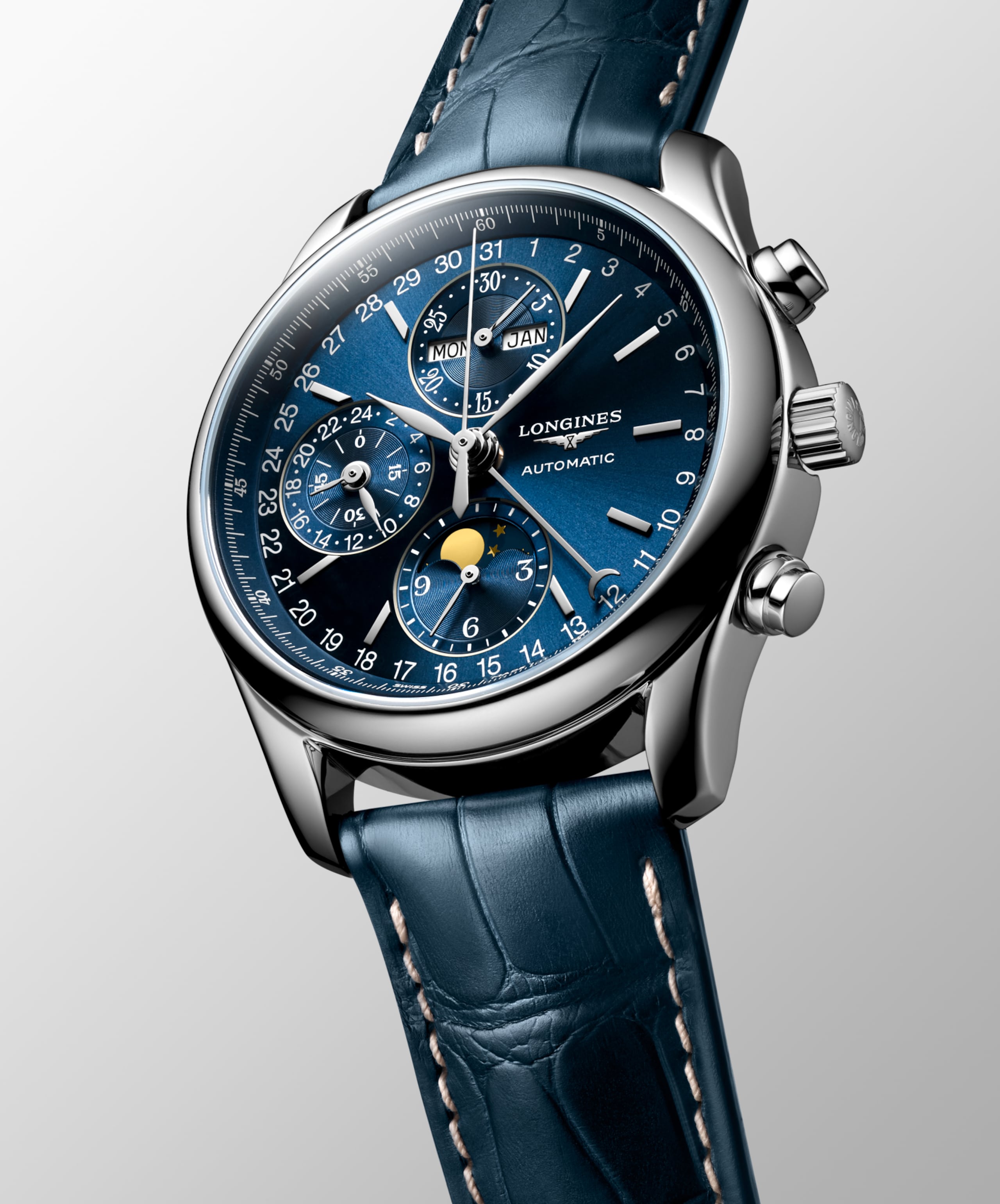 Longines MASTER COLLECTION CHRONO MOONPHASE Automatik Edelstahl Watch - L2.673.4.92.0