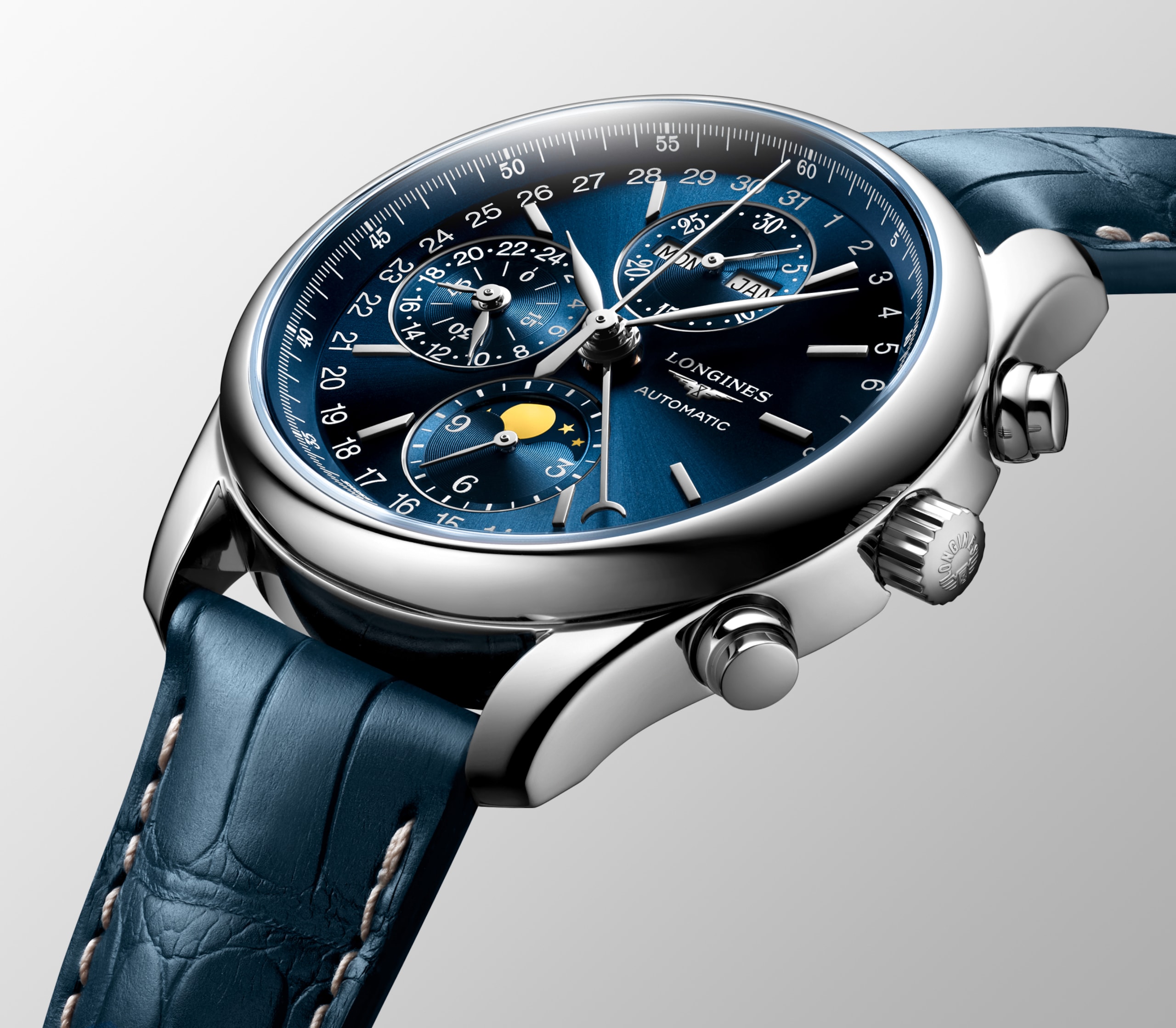 Longines MASTER COLLECTION CHRONO MOONPHASE Automatik Edelstahl Watch - L2.673.4.92.0