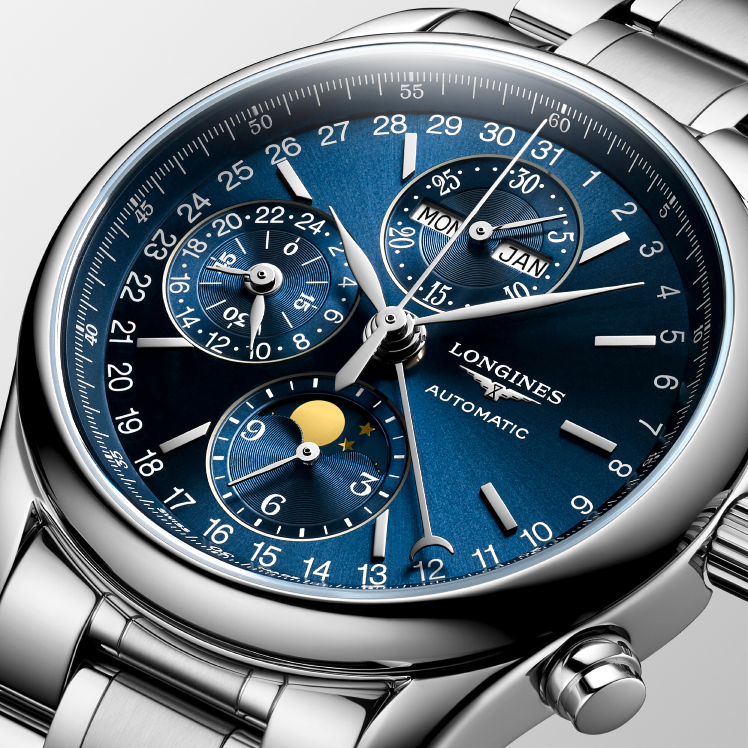 Longines MASTER COLLECTION CHRONO MOONPHASE Automatic Stainless steel Watch - L2.673.4.92.6