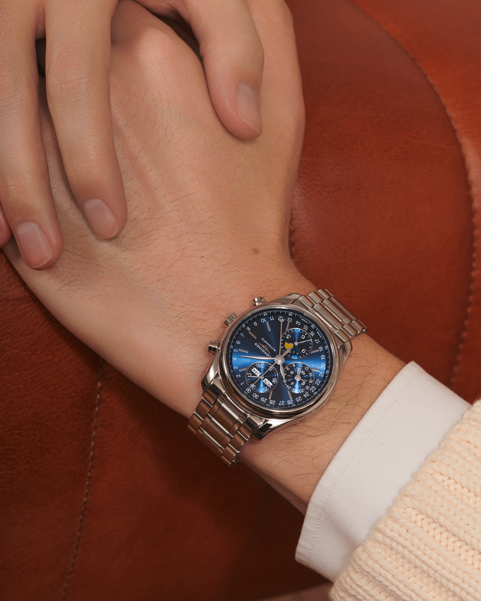 LONGINES MASTER COLLECTION CHRONO MOONPHASE 自動巻、ステンレス