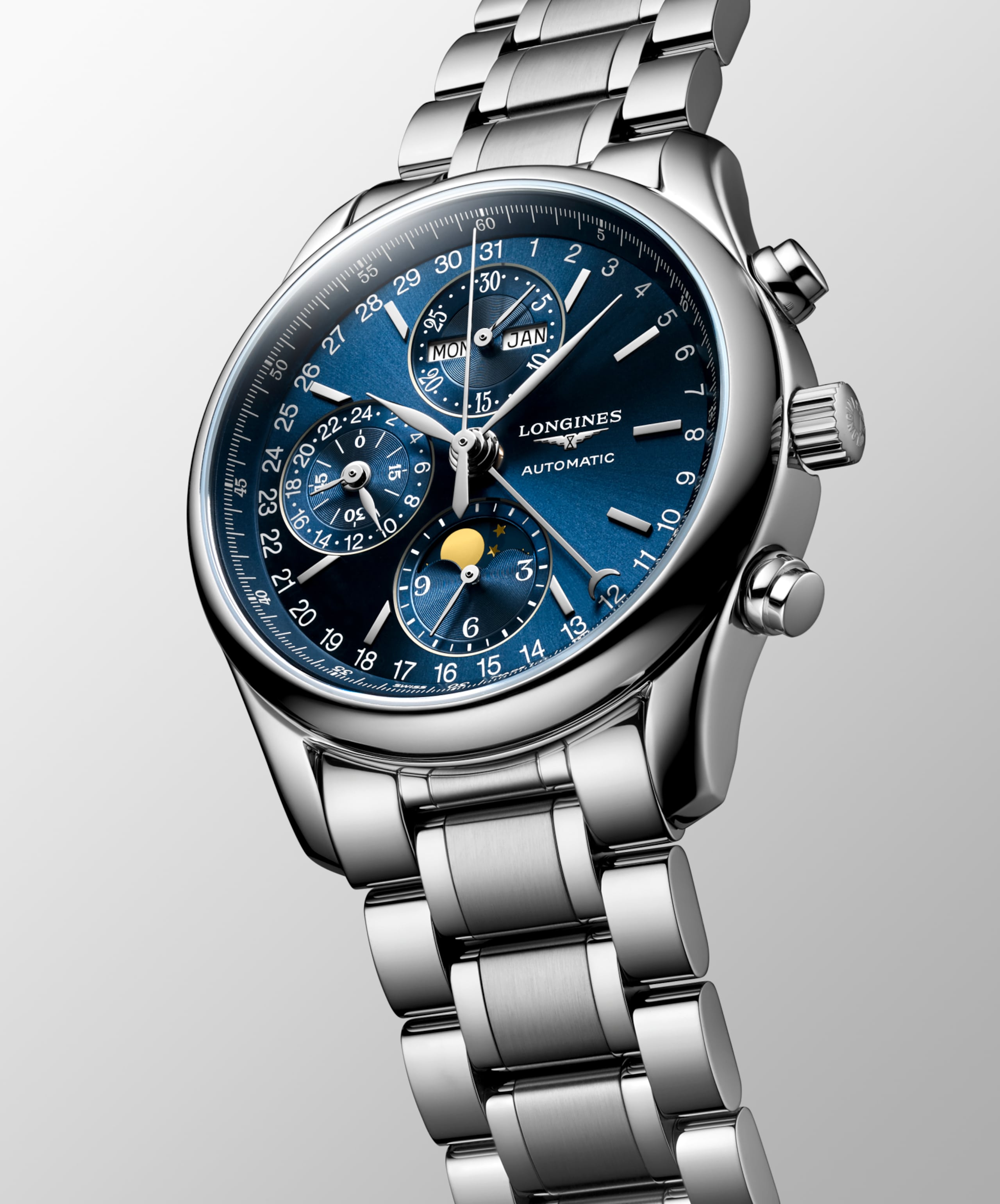 Longines MASTER COLLECTION CHRONO MOONPHASE automatique acier Watch - L2.673.4.92.6