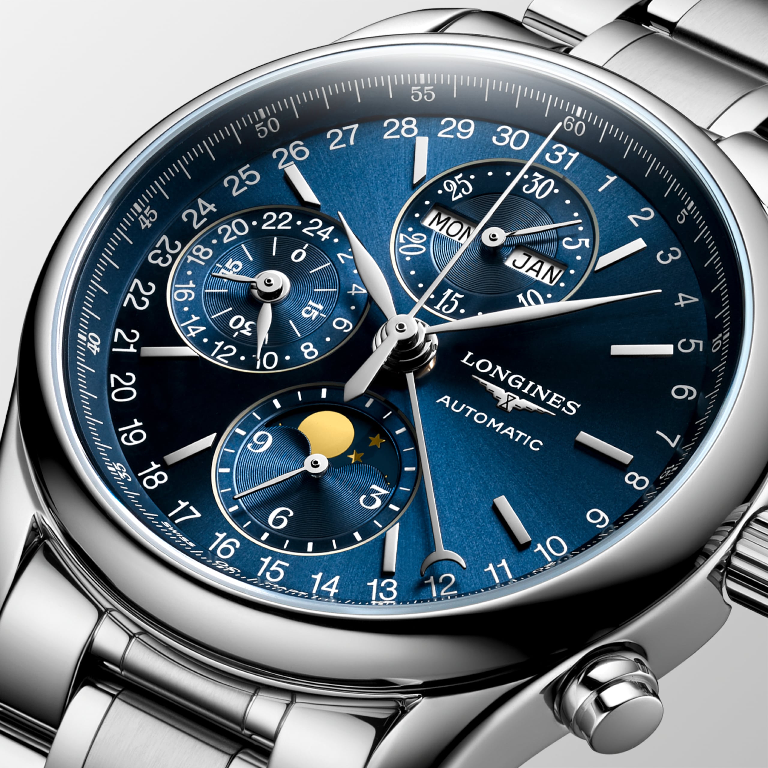 Longines MASTER COLLECTION CHRONO MOONPHASE automatique acier Watch - L2.673.4.92.6