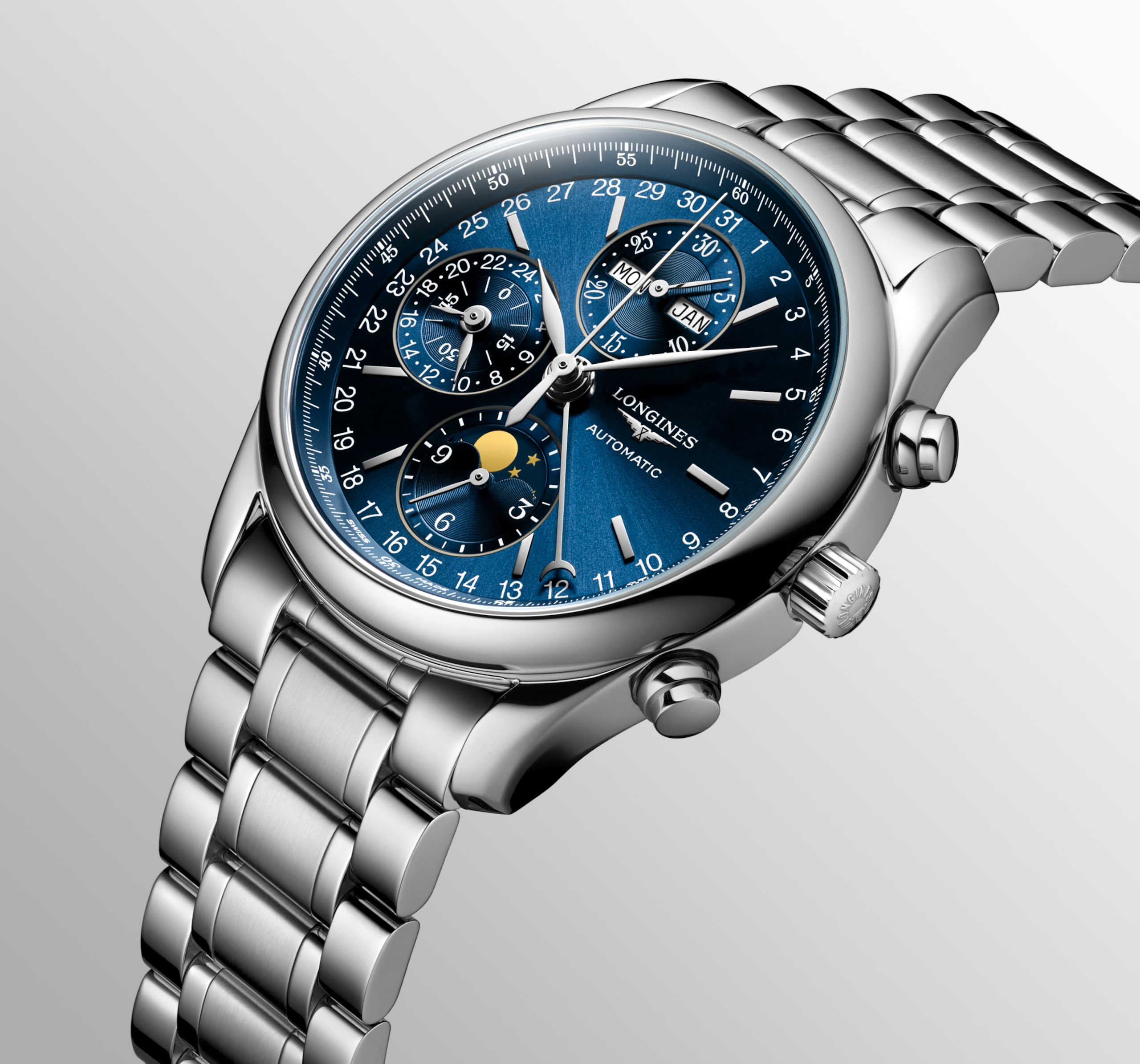 Longines MASTER COLLECTION CHRONO MOONPHASE automatique acier Watch - L2.673.4.92.6