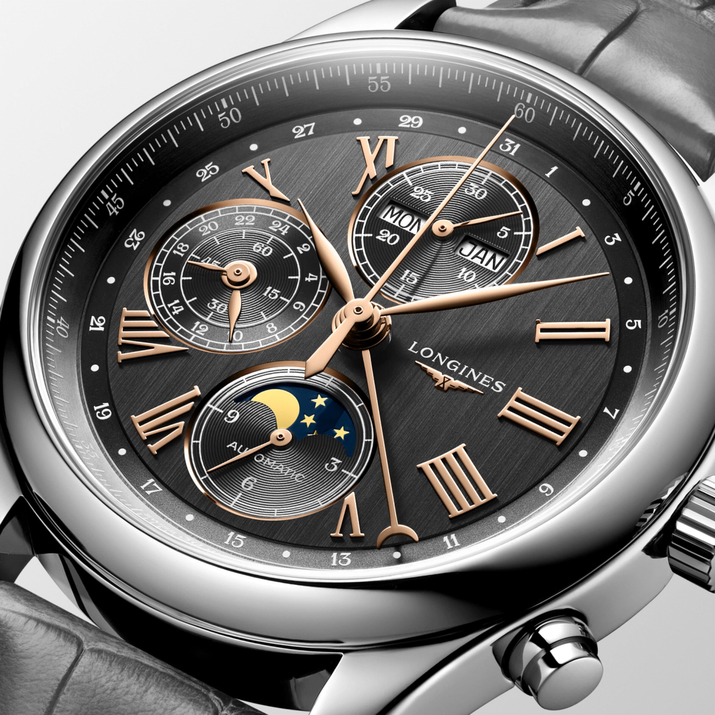 Longines MASTER COLLECTION CHRONO MOONPHASE Automatic Stainless steel Watch - L2.773.4.61.2