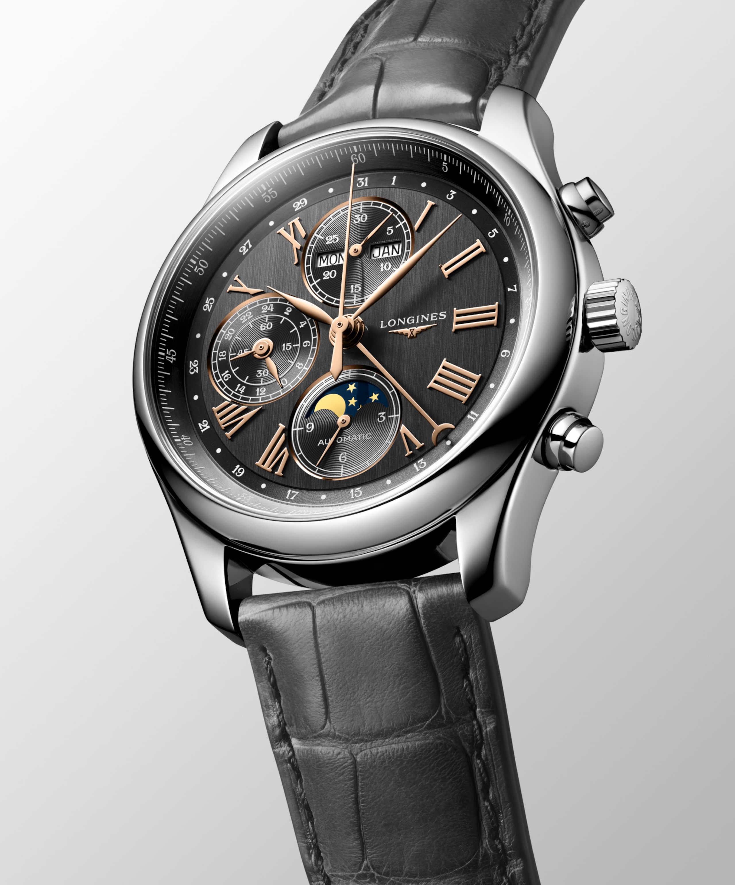 Longines MASTER COLLECTION CHRONO MOONPHASE 自動上鏈機械機芯 精鋼 Watch - L2.773.4.61.2