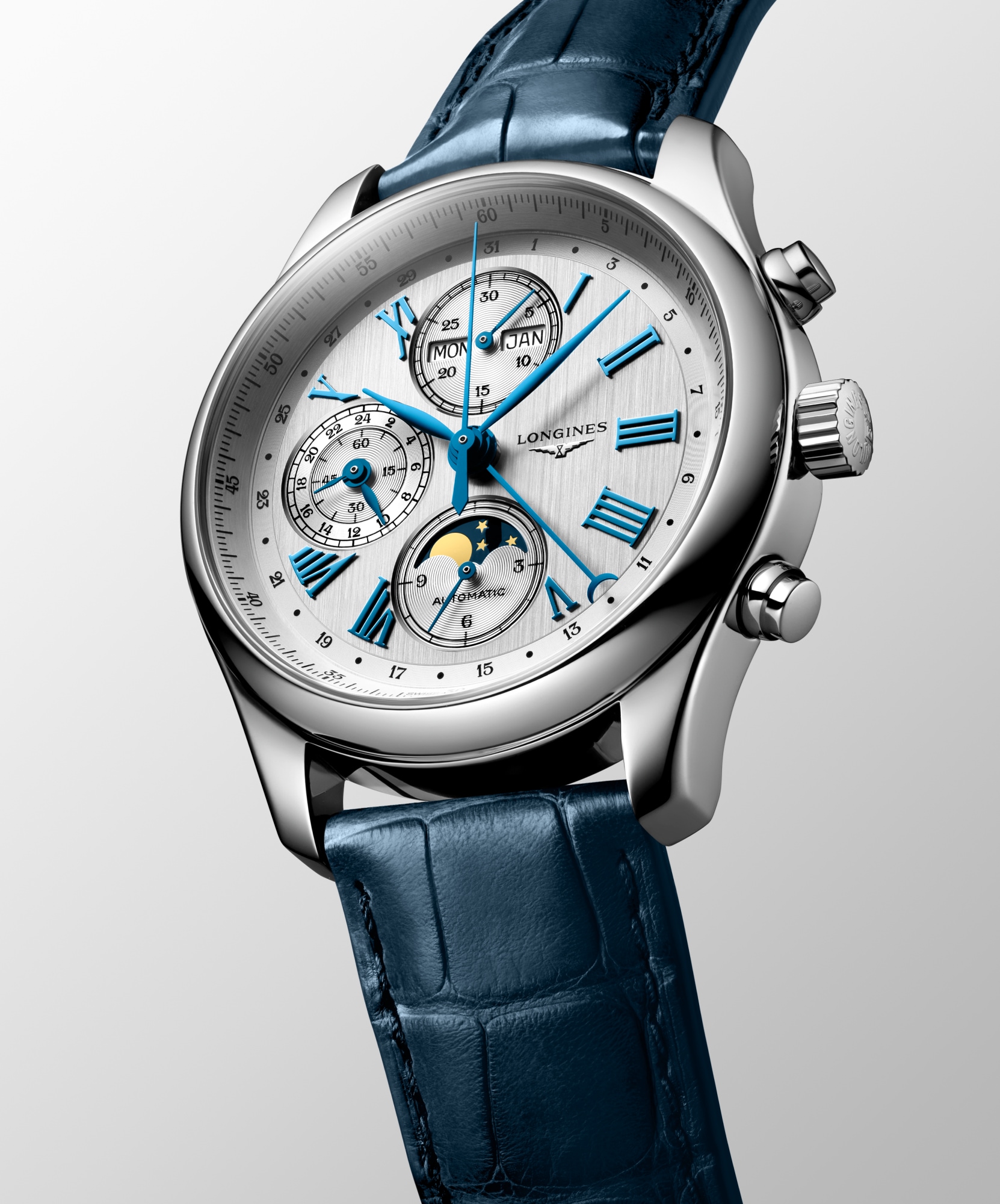 LONGINES MASTER COLLECTION CHRONO MOONPHASE Otomatik, Paslanmaz