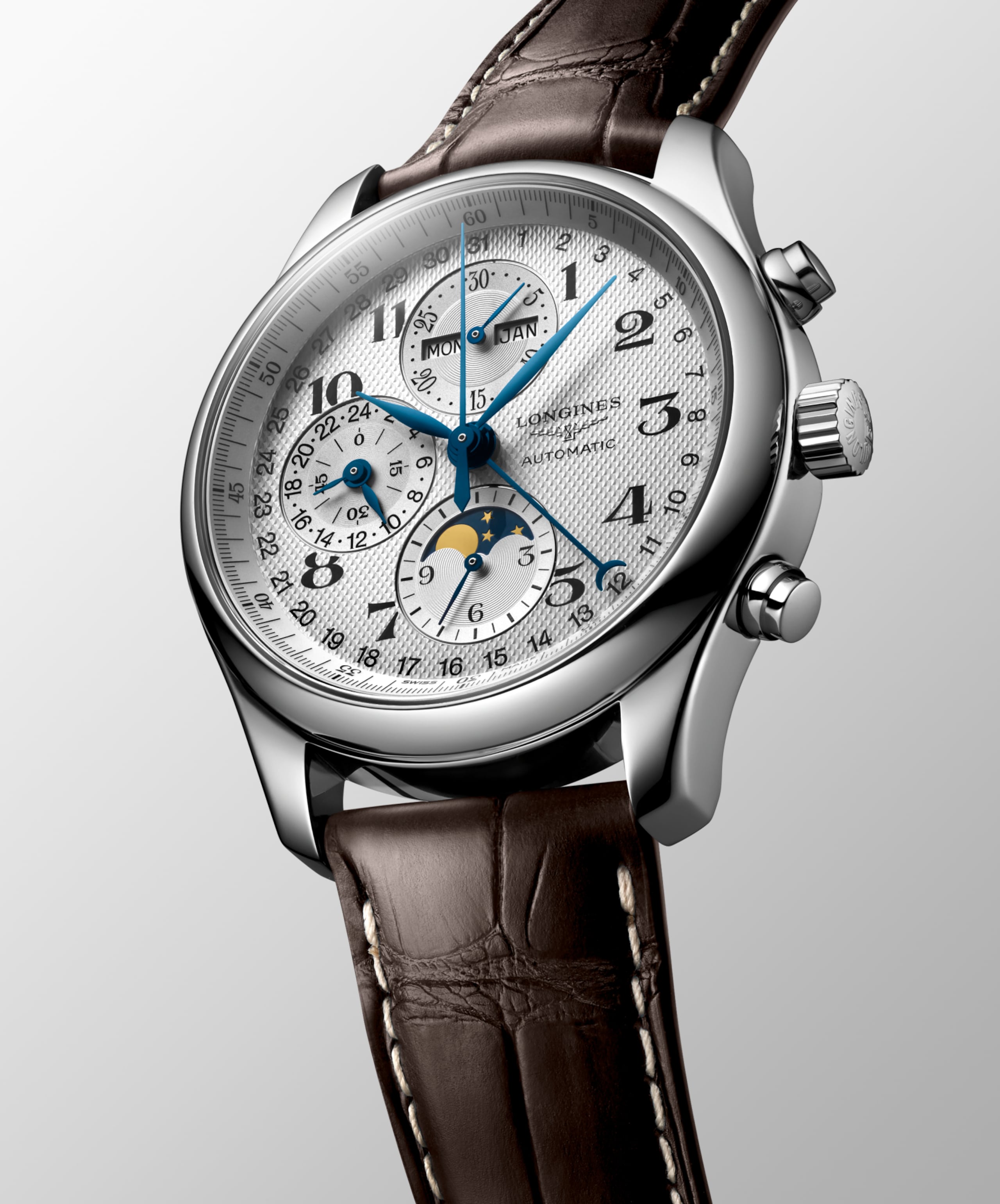 Longines MASTER COLLECTION CHRONO MOONPHASE automático acero inoxidable Watch - L2.773.4.78.3