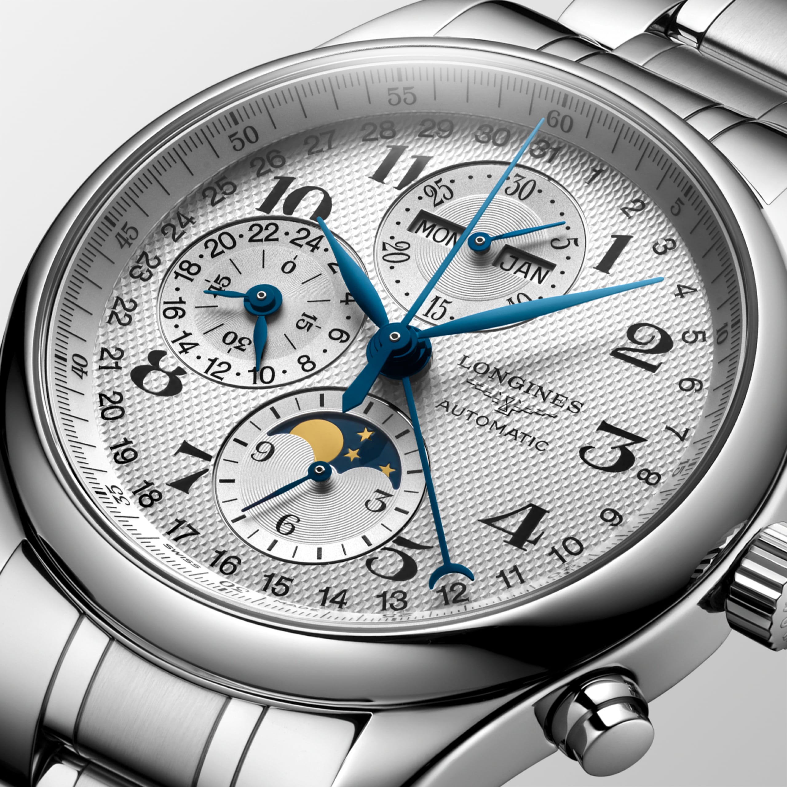 Longines MASTER COLLECTION CHRONO MOONPHASE 自動上鏈機械機芯 不鏽鋼 Watch - L2.773.4.78.6