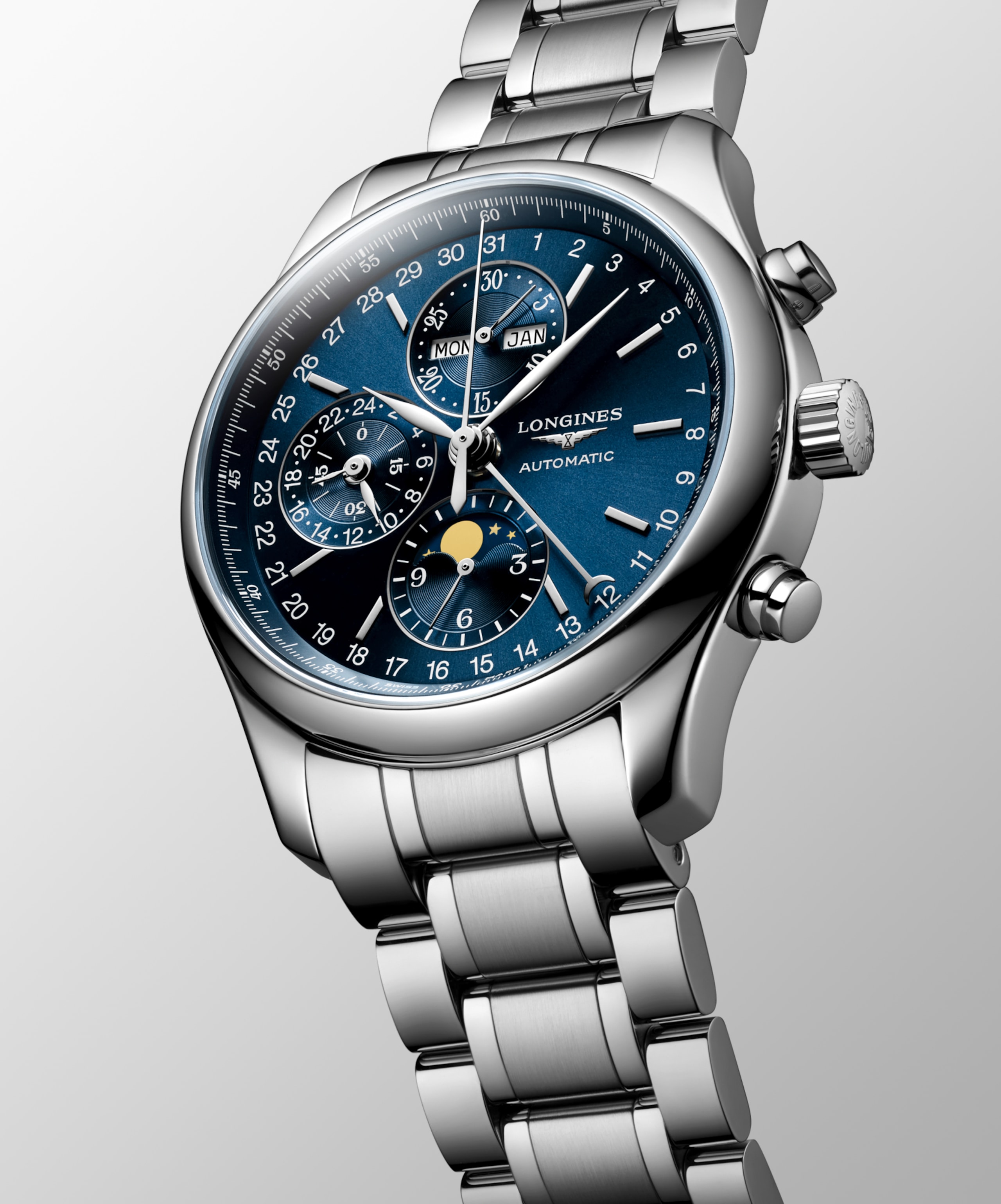Longines MASTER COLLECTION CHRONO MOONPHASE 自動上鏈機械機芯 不鏽鋼 Watch - L2.773.4.92.6