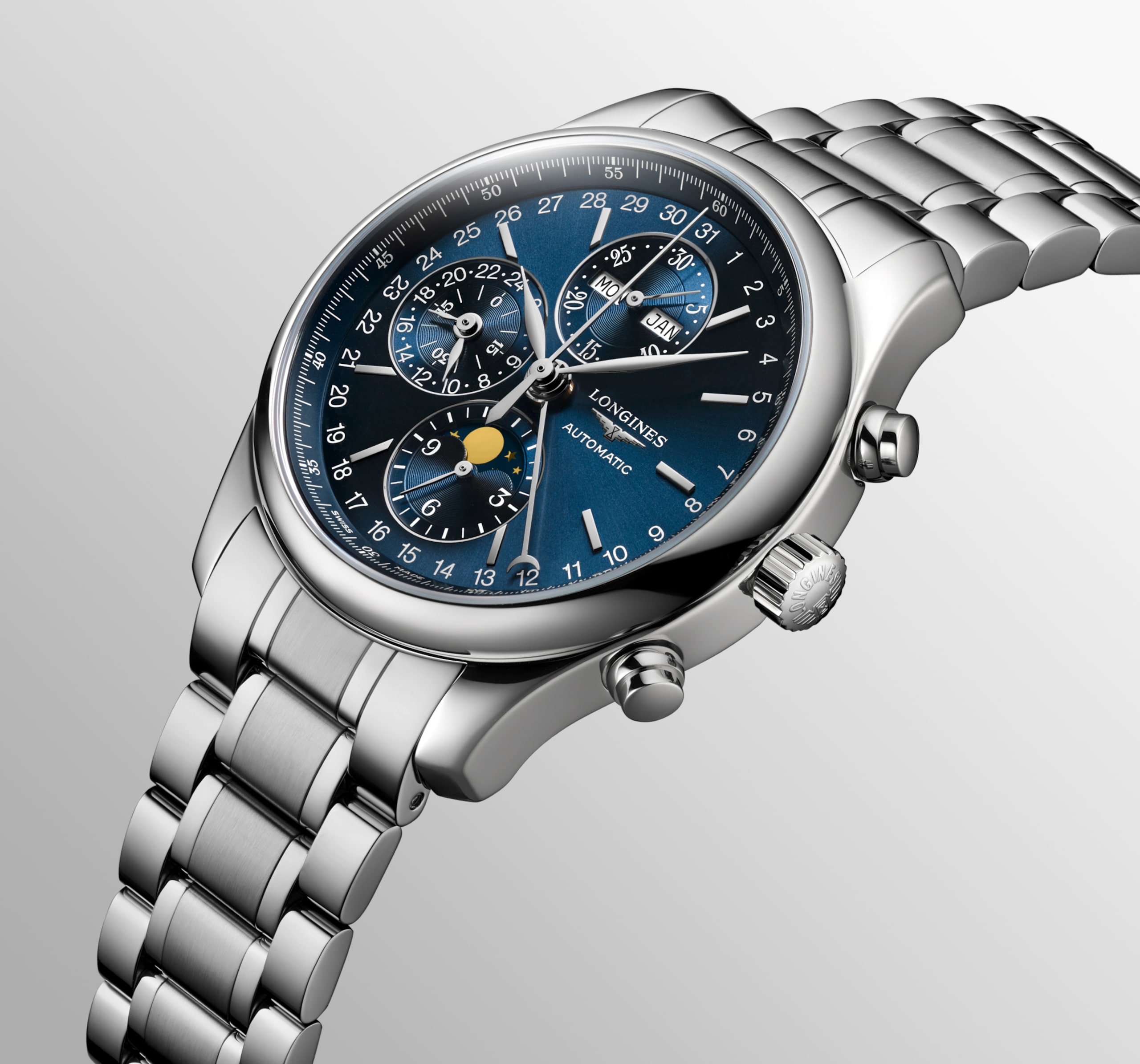 Longines MASTER COLLECTION CHRONO MOONPHASE 自動上鏈機械機芯 不鏽鋼 Watch - L2.773.4.92.6