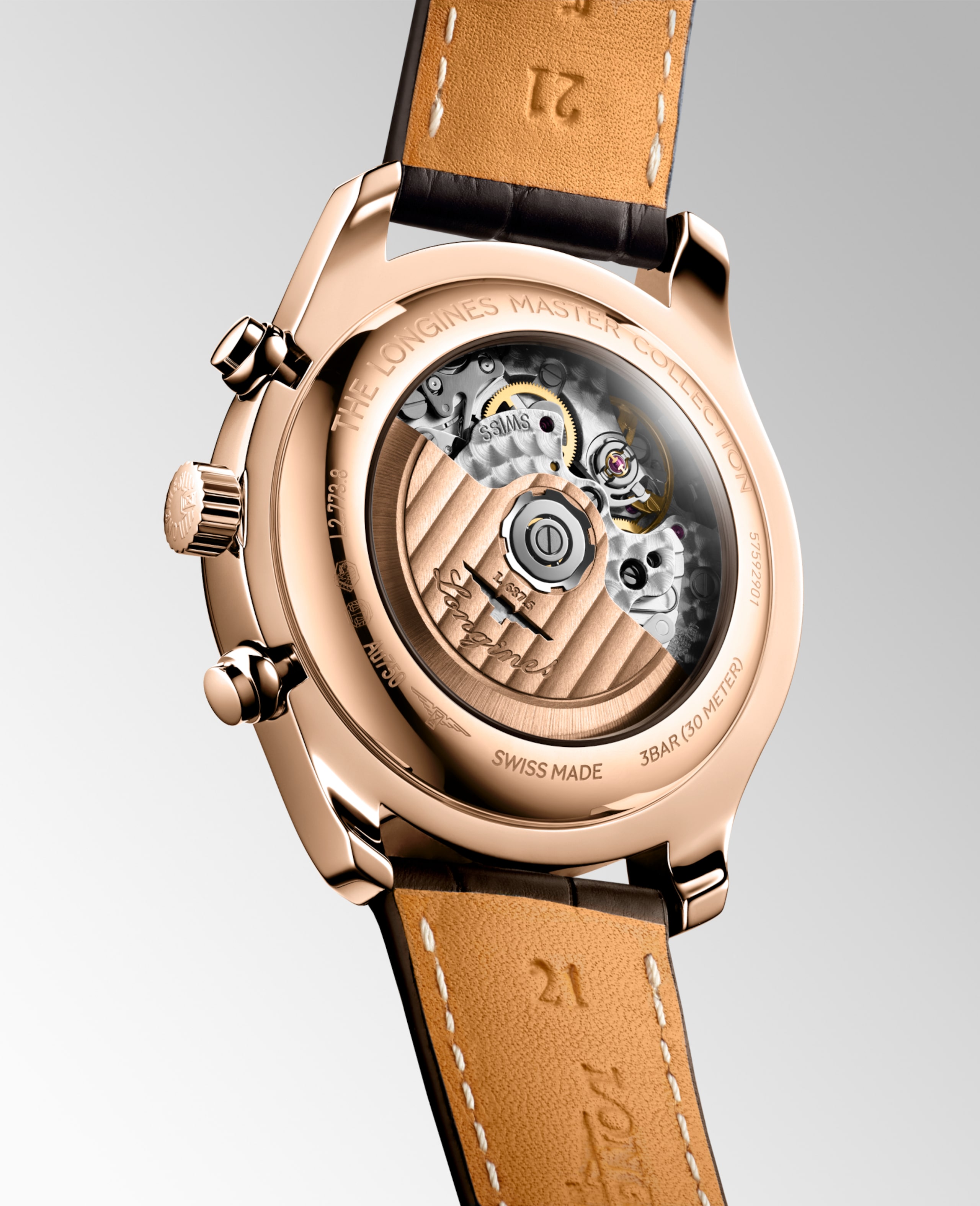 Longines MASTER COLLECTION CHRONO MOONPHASE automatic 18 karat pink gold Watch - L2.773.8.78.3