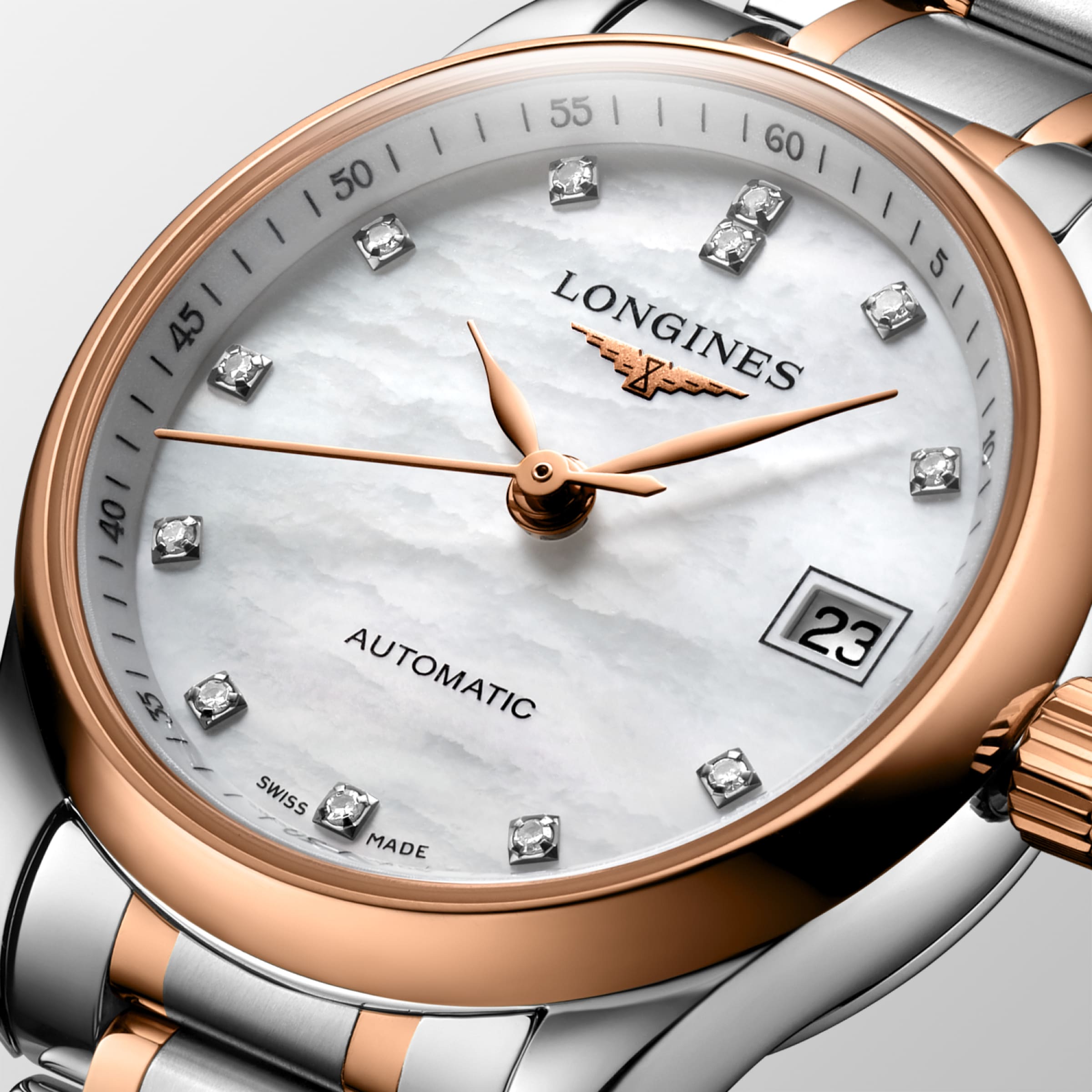 Longines MASTER COLLECTION Automatic Stainless steel and 18 karat pink gold Watch - L2.128.5.89.7