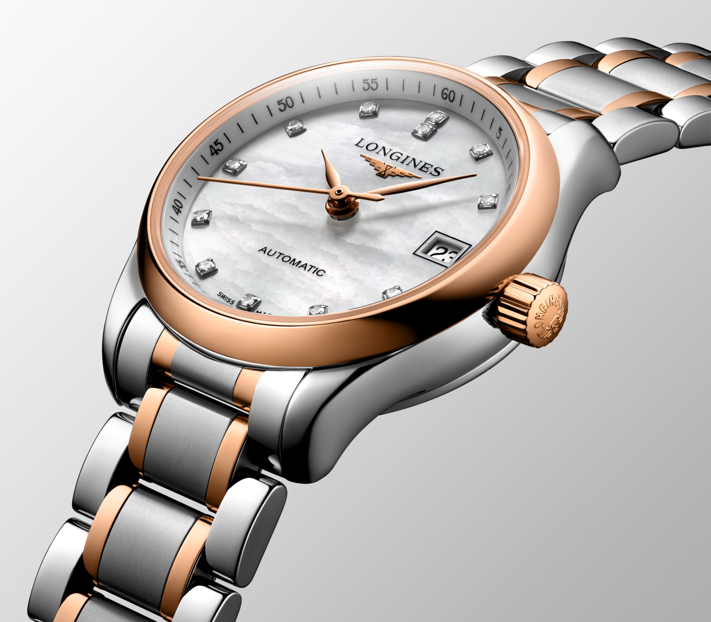 Longines MASTER COLLECTION Automatic Stainless steel and 18 karat pink gold Watch - L2.128.5.89.7