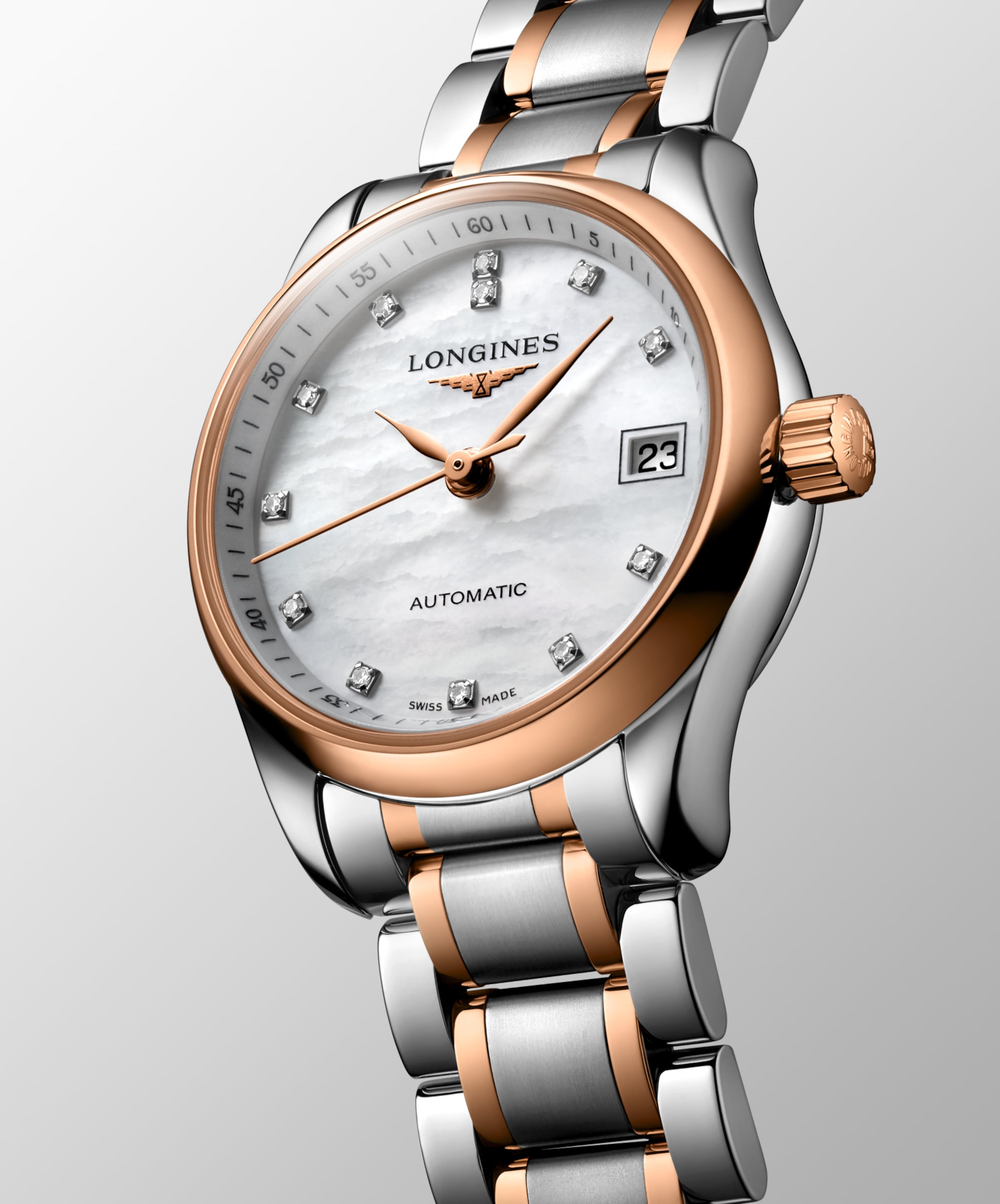 Longines MASTER COLLECTION Automatic Stainless steel and 18 karat pink gold Watch - L2.128.5.89.7