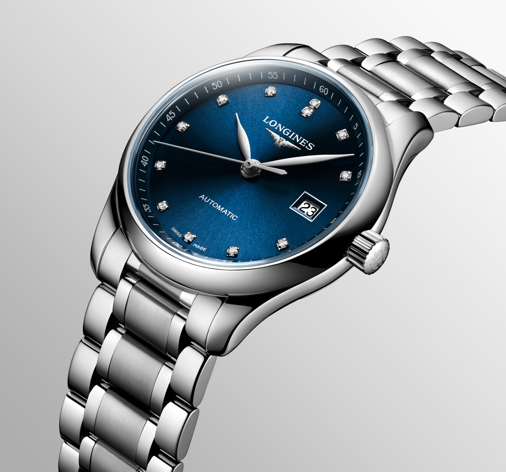 Longines Master Collection Automatic watch 29mm, Sunray blue