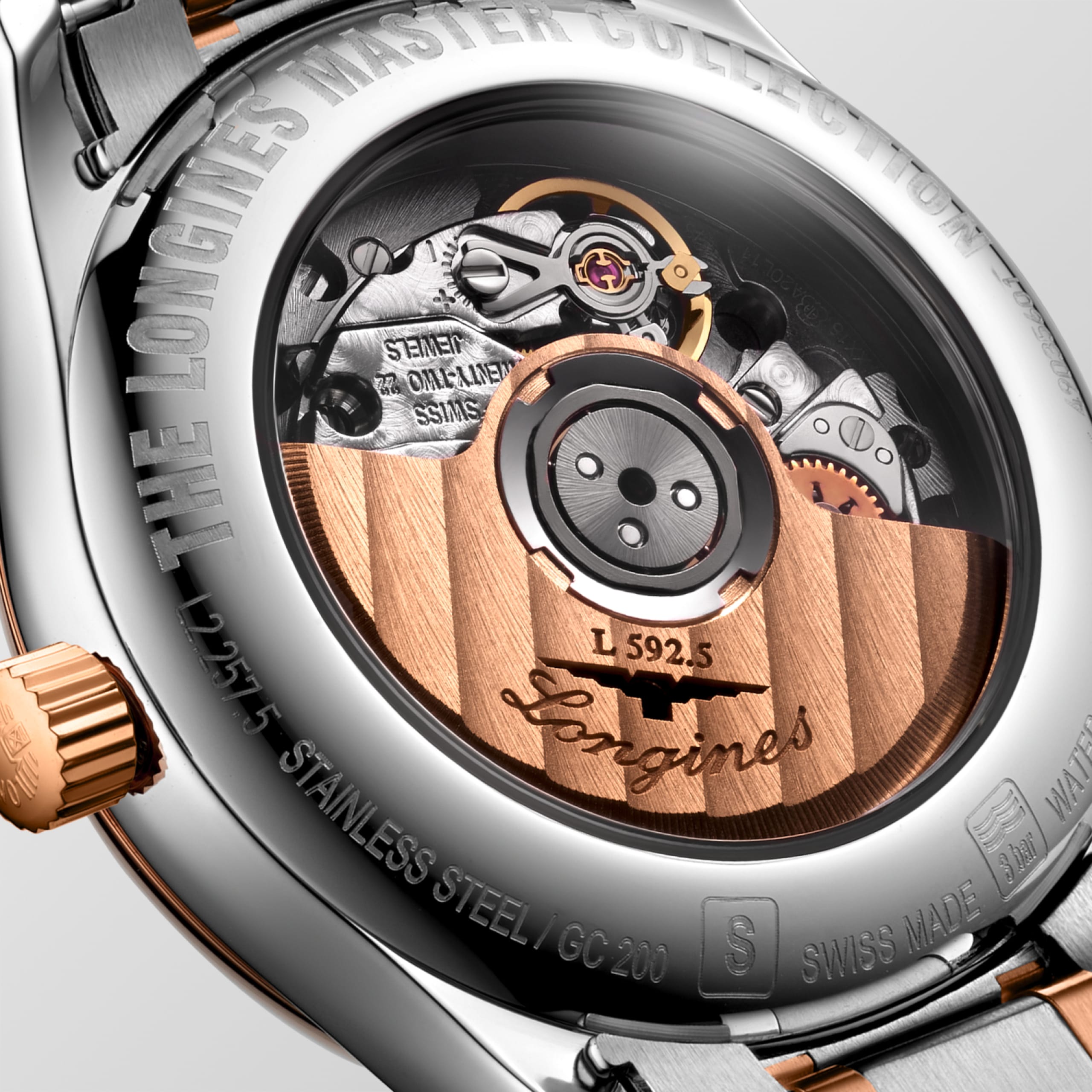 Longines MASTER COLLECTION automatic stainless steel and 18 karat pink gold cap 200 Watch - L2.257.5.79.7