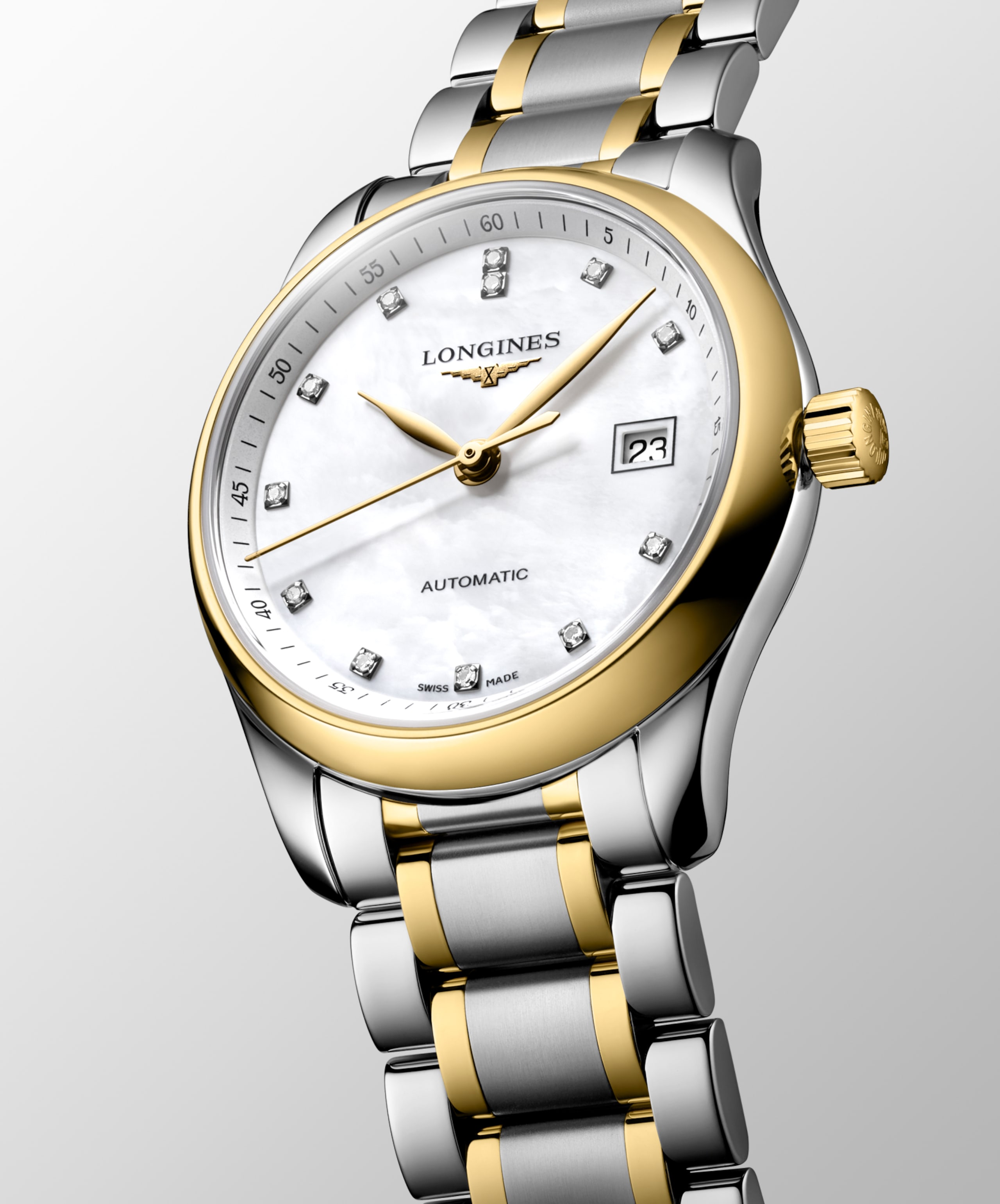 Longines MASTER COLLECTION automático acero inoxidable y lámina 200 micras de oro amarillo de 18 quilates Watch - L2.257.5.87.7