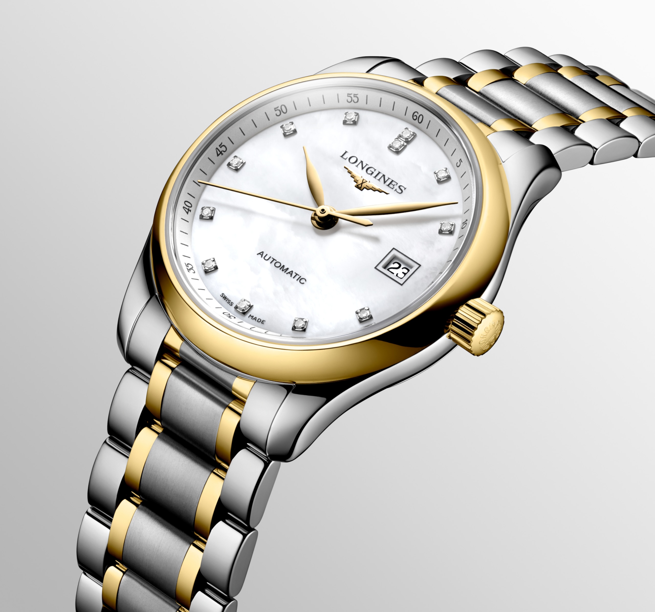Longines MASTER COLLECTION automático acero inoxidable y lámina 200 micras de oro amarillo de 18 quilates Watch - L2.257.5.87.7