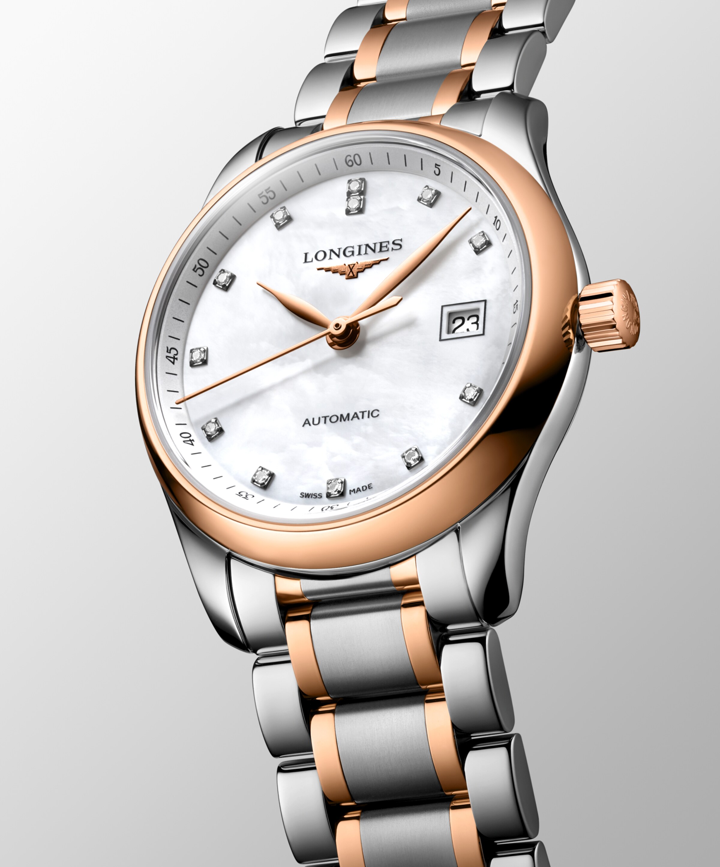 Longines MASTER COLLECTION Automatic Stainless steel and 18 karat pink gold cap 200 Watch - L2.257.5.89.7