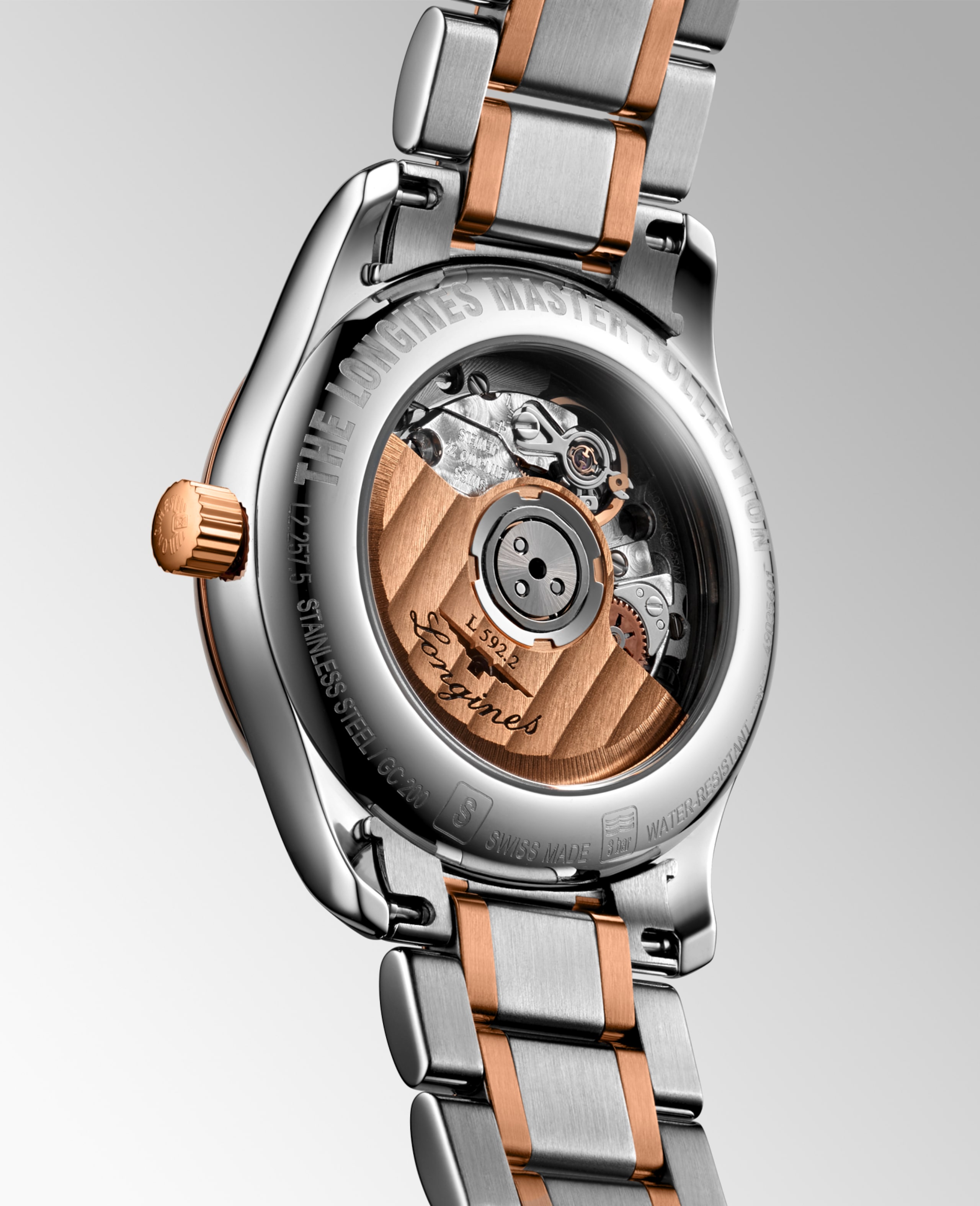 Longines master collection automatique acier et coiffe en or rose 18 carats 200 microns Watch - l2.257.5.89.7