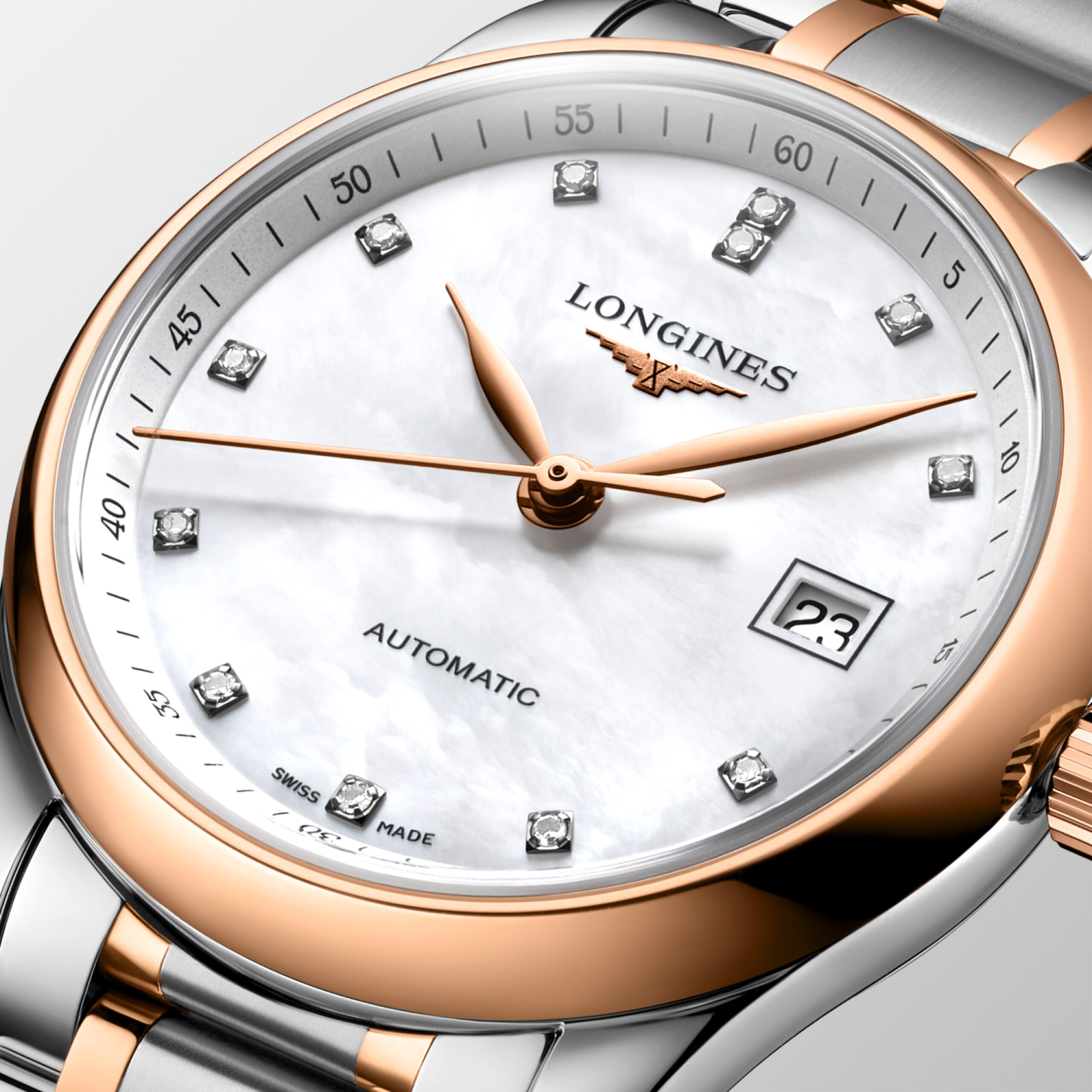 Longines master collection automatique acier et coiffe en or rose 18 carats 200 microns Watch - l2.257.5.89.7