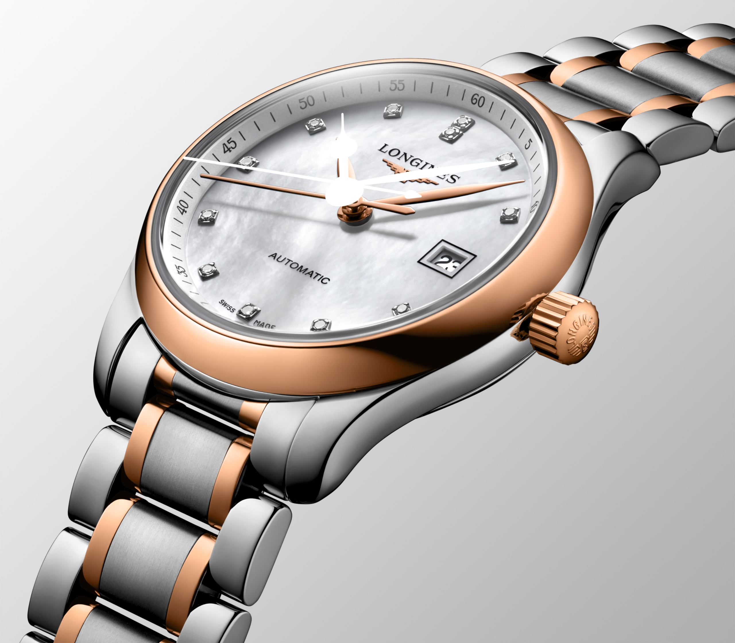 Longines master collection automatique acier et coiffe en or rose 18 carats 200 microns Watch - l2.257.5.89.7