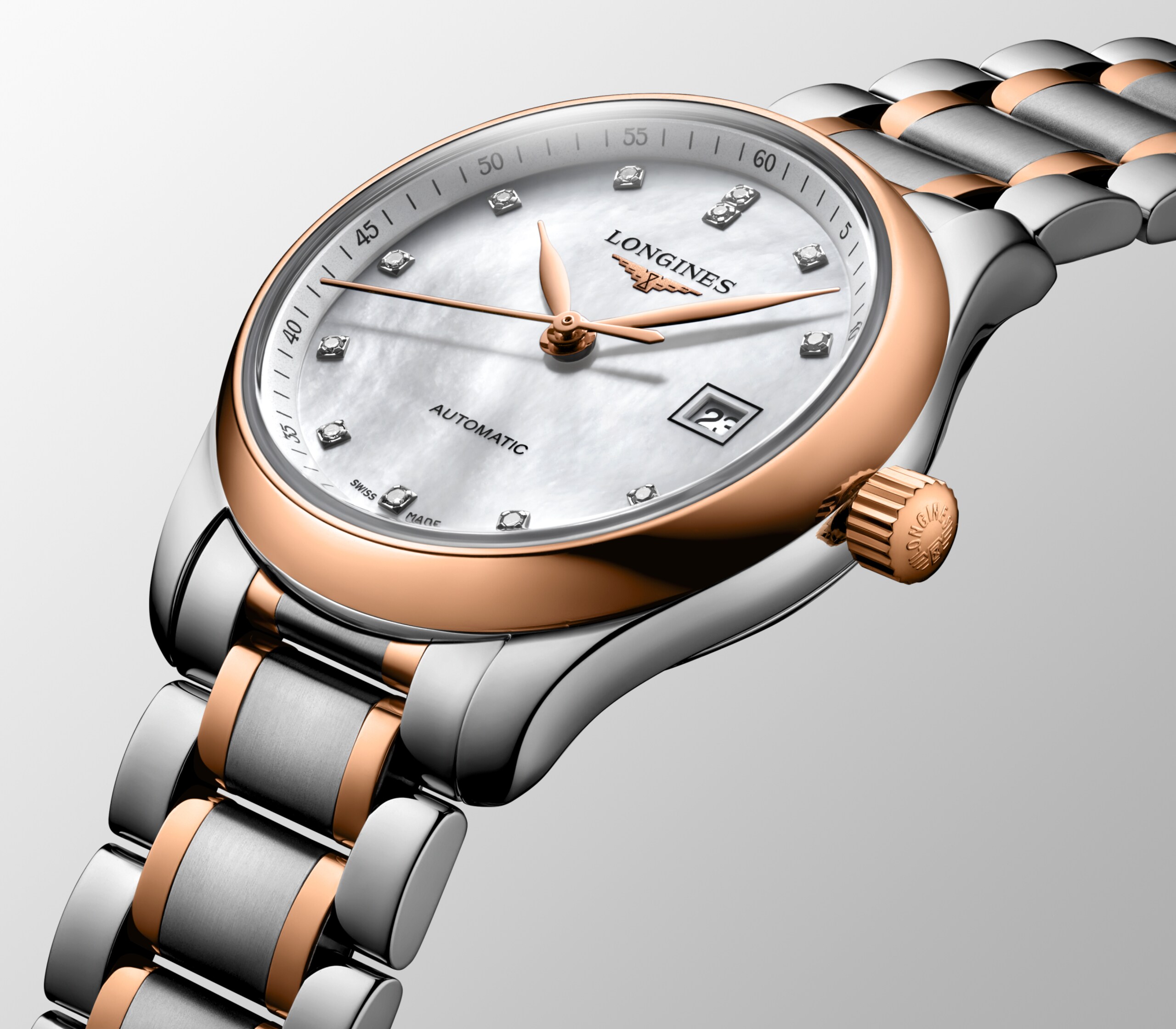 Longines MASTER COLLECTION automatic stainless steel and 18 karat pink gold cap 200 Watch - L2.257.5.89.7