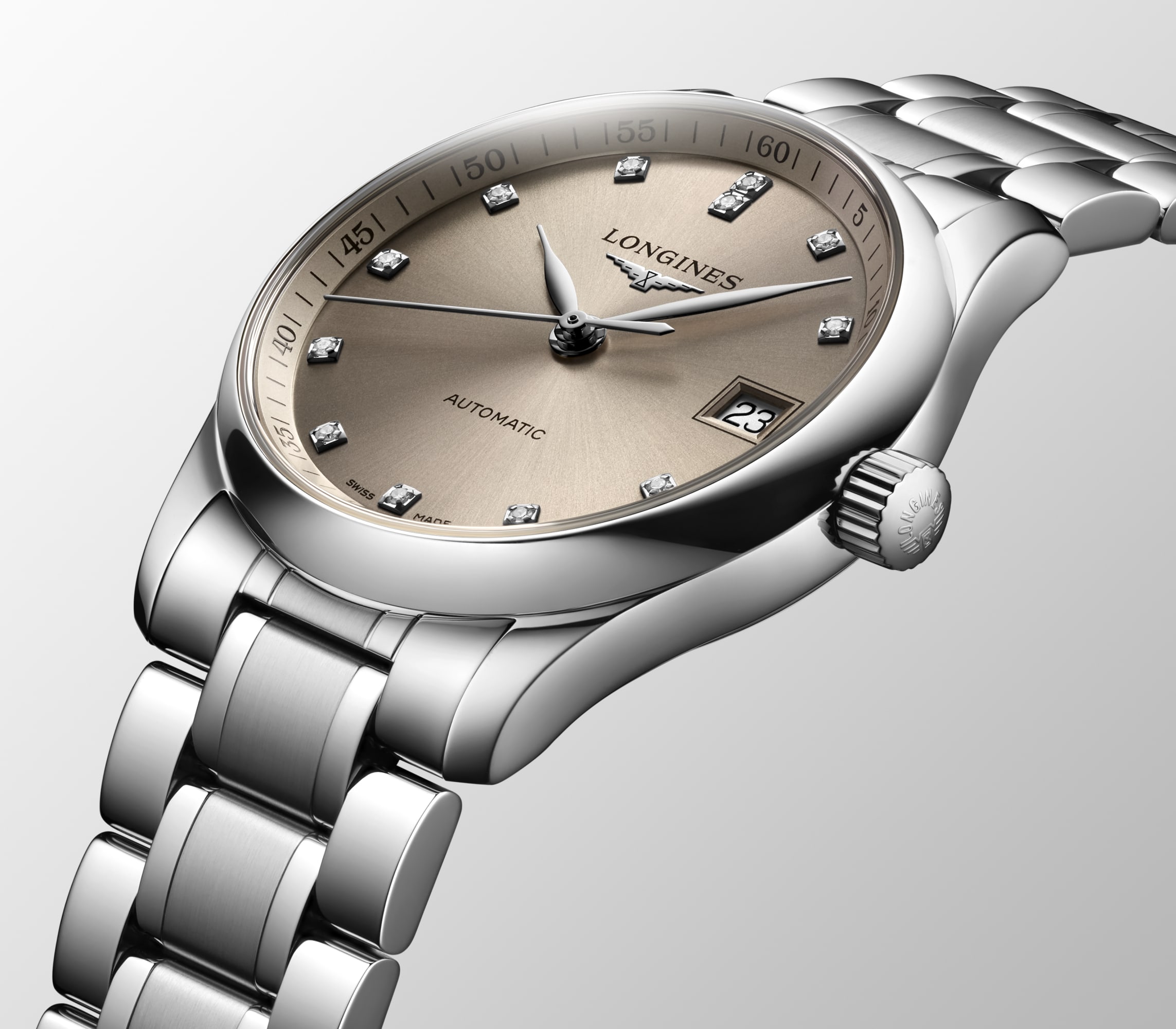 LONGINES ロンジン 腕時計 L2.655.4 シルバー ロンジン マスターコレクション 自動巻、ステンレススティール