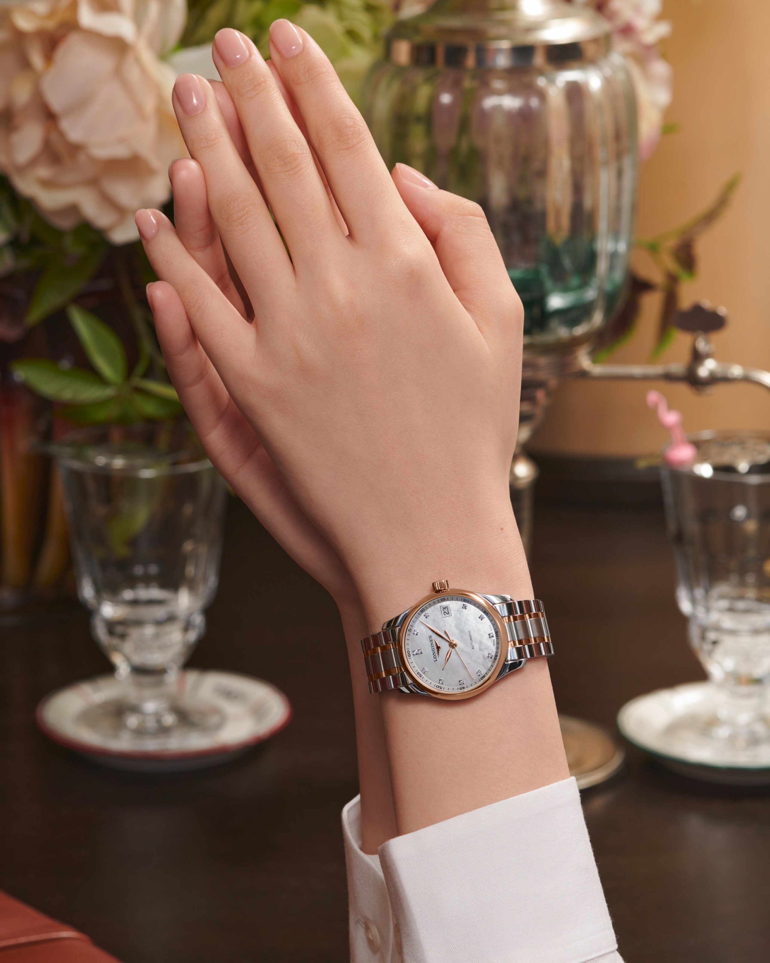 Longines 巨擘系列 自動上鏈機械機芯 不鏽鋼及18k玫瑰金 Watch - L2.357.5.89.7