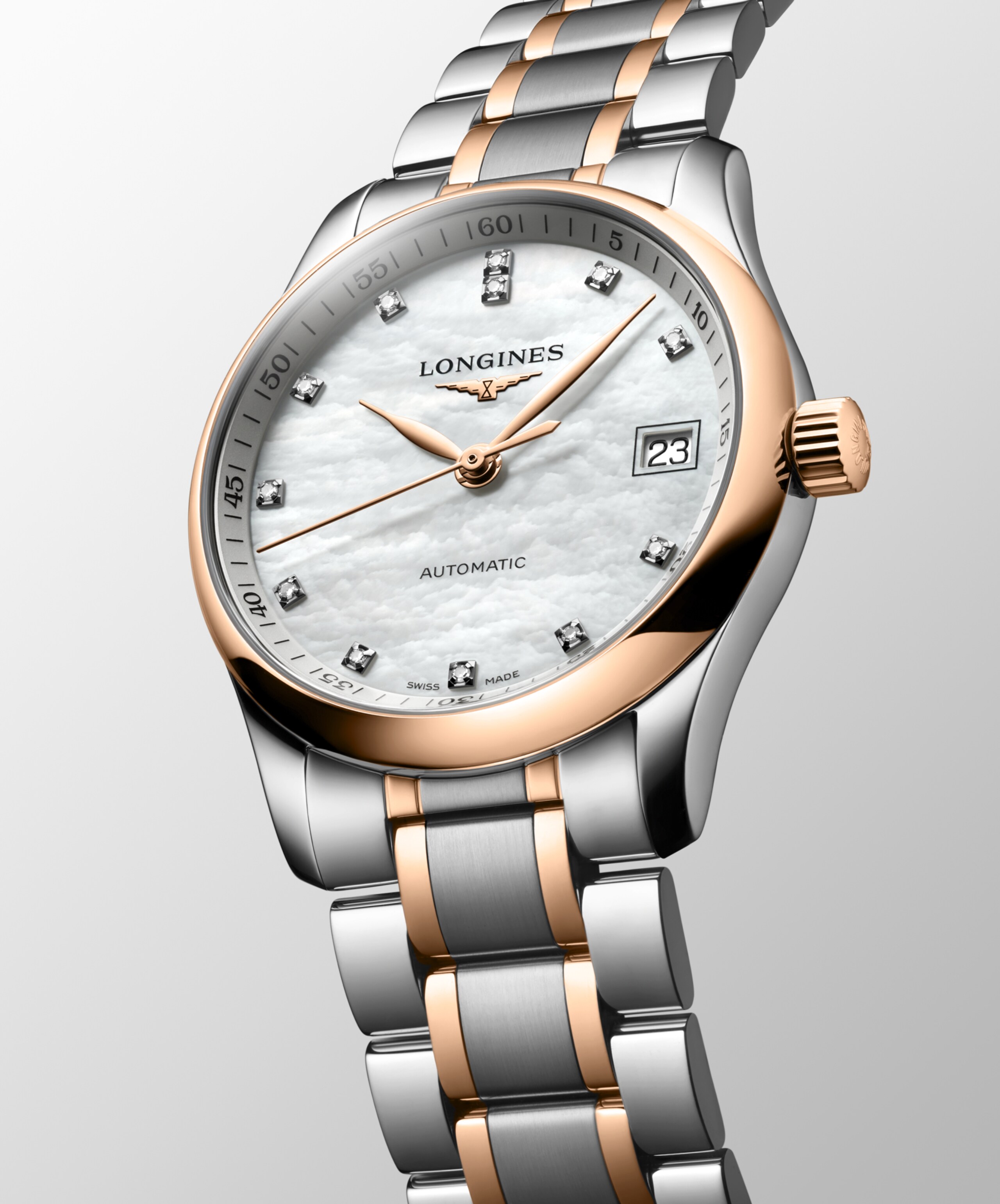 Longines 巨擘系列 自動上鏈機械機芯 不鏽鋼及18k玫瑰金 Watch - L2.357.5.89.7