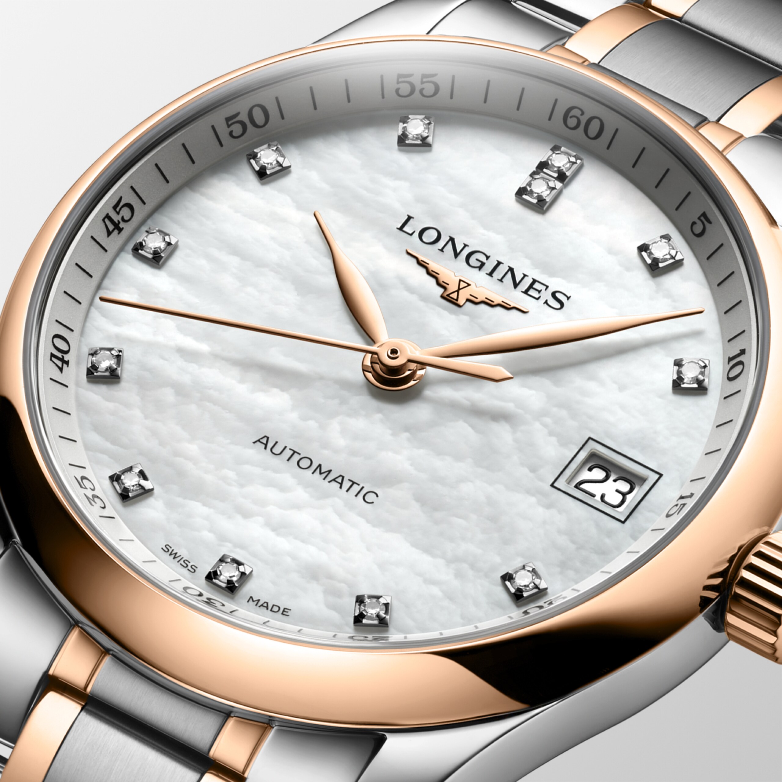 Longines 巨擘系列 自動上鏈機械機芯 不鏽鋼及18k玫瑰金 Watch - L2.357.5.89.7