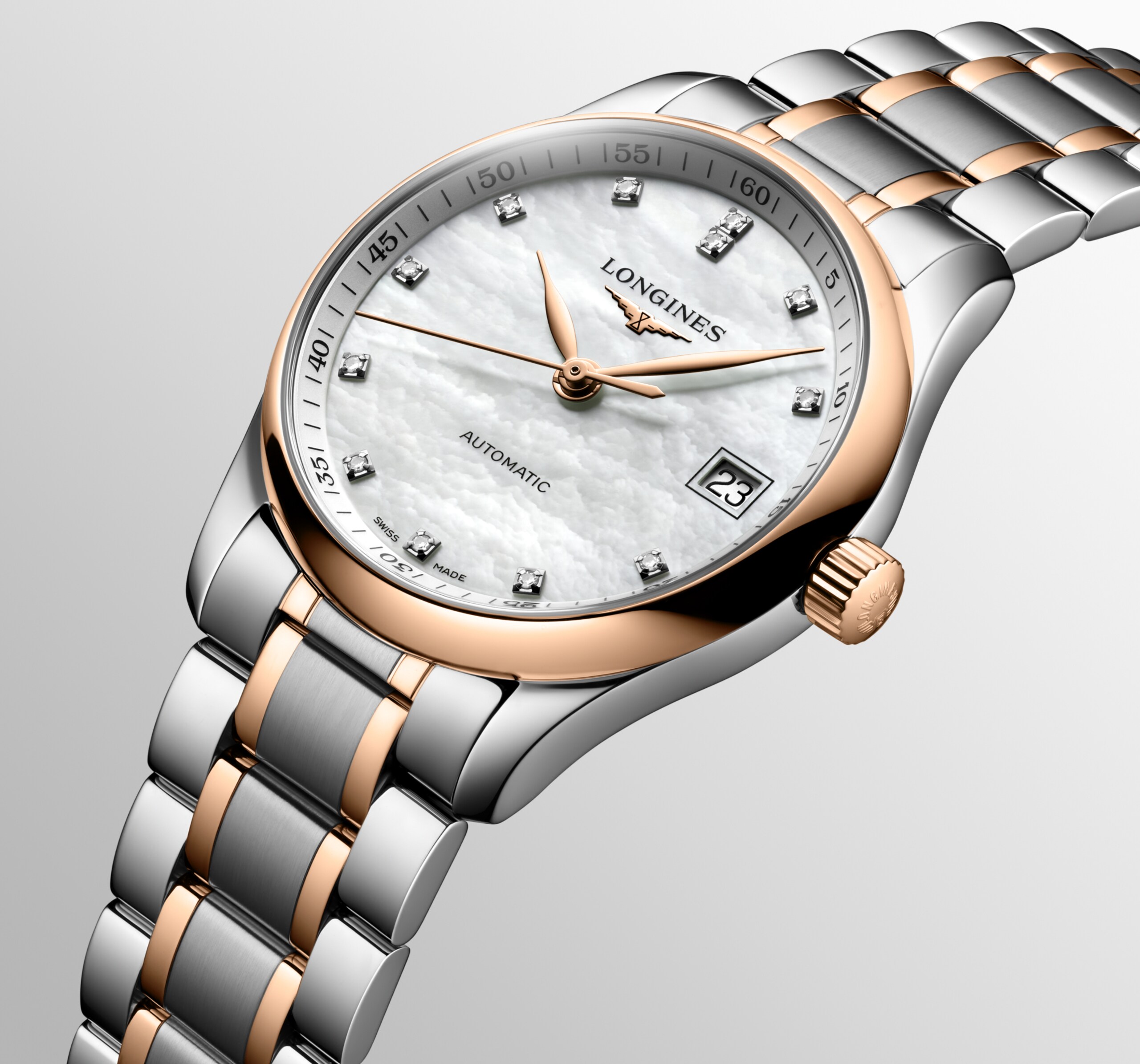 Longines 巨擘系列 自動上鏈機械機芯 不鏽鋼及18k玫瑰金 Watch - L2.357.5.89.7