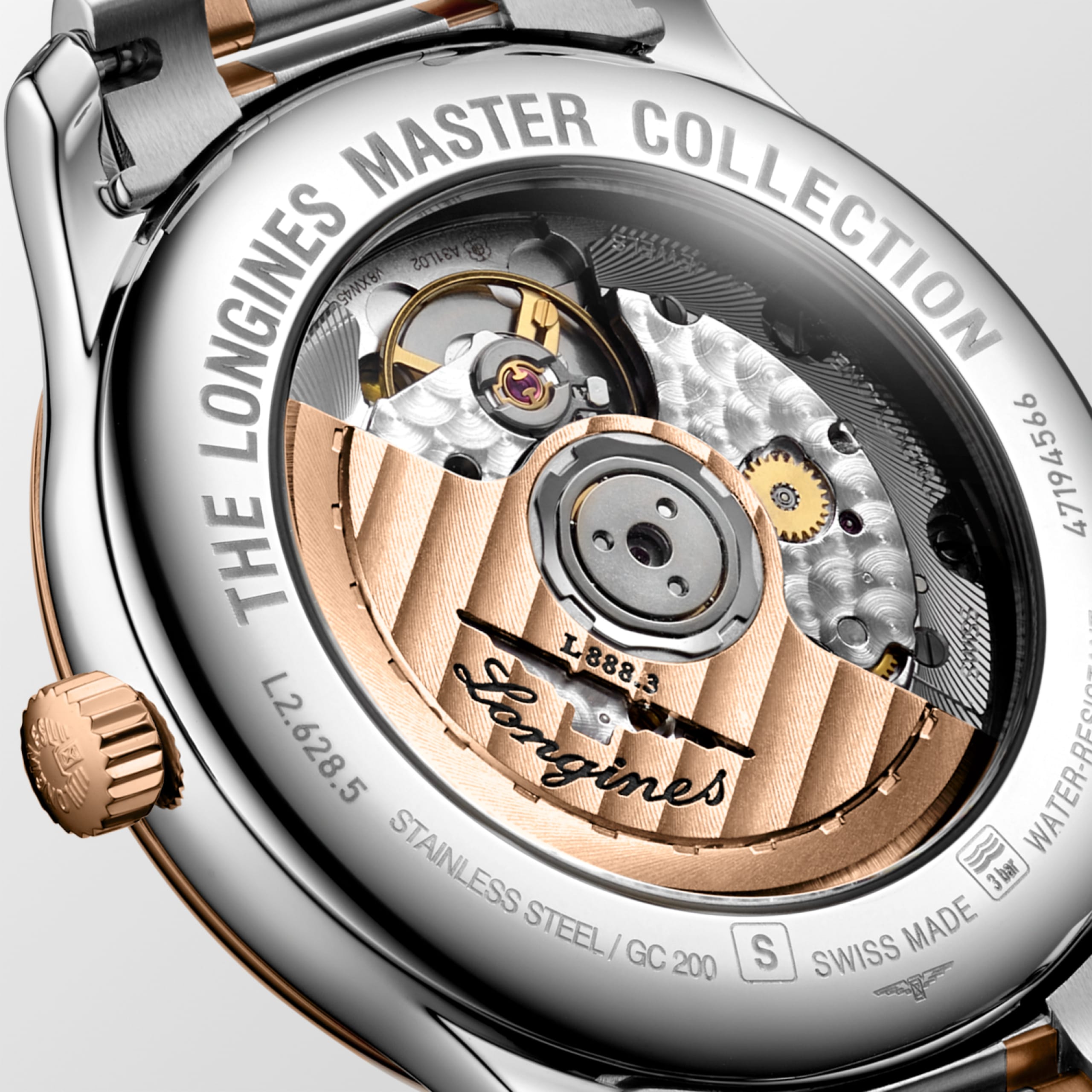 Longines MASTER COLLECTION automatic stainless steel and 18 karat pink gold cap 200 Watch - L2.628.5.97.7