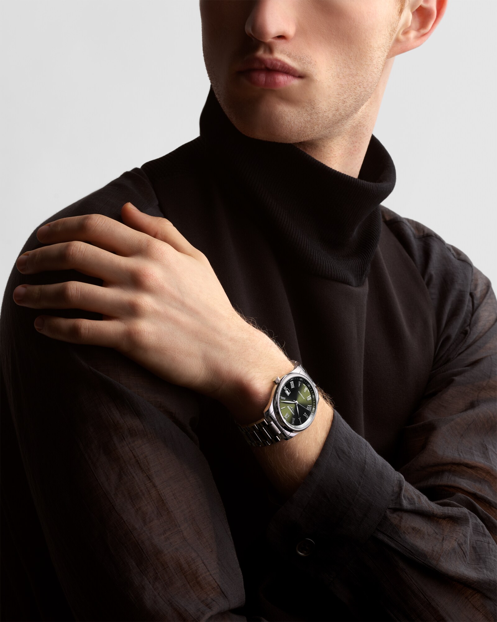 【LONGINES】 ロンジン レディースウォッチ 手巻き 腕時計 グリーン ロンジン マスターコレクション 自動巻、ステンレススティール