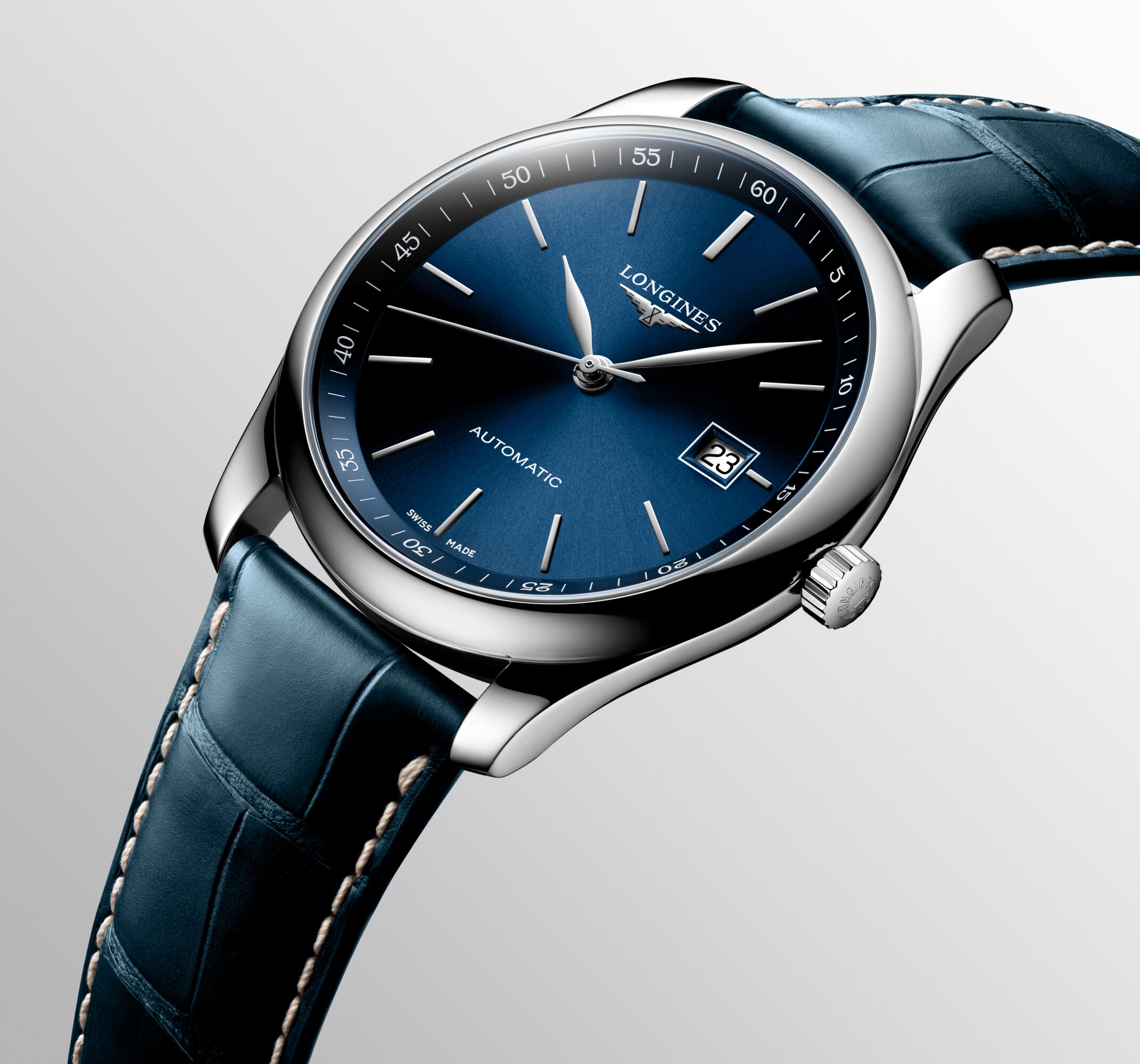 Longines Master Collection Automatic watch 40mm, Sunray blue