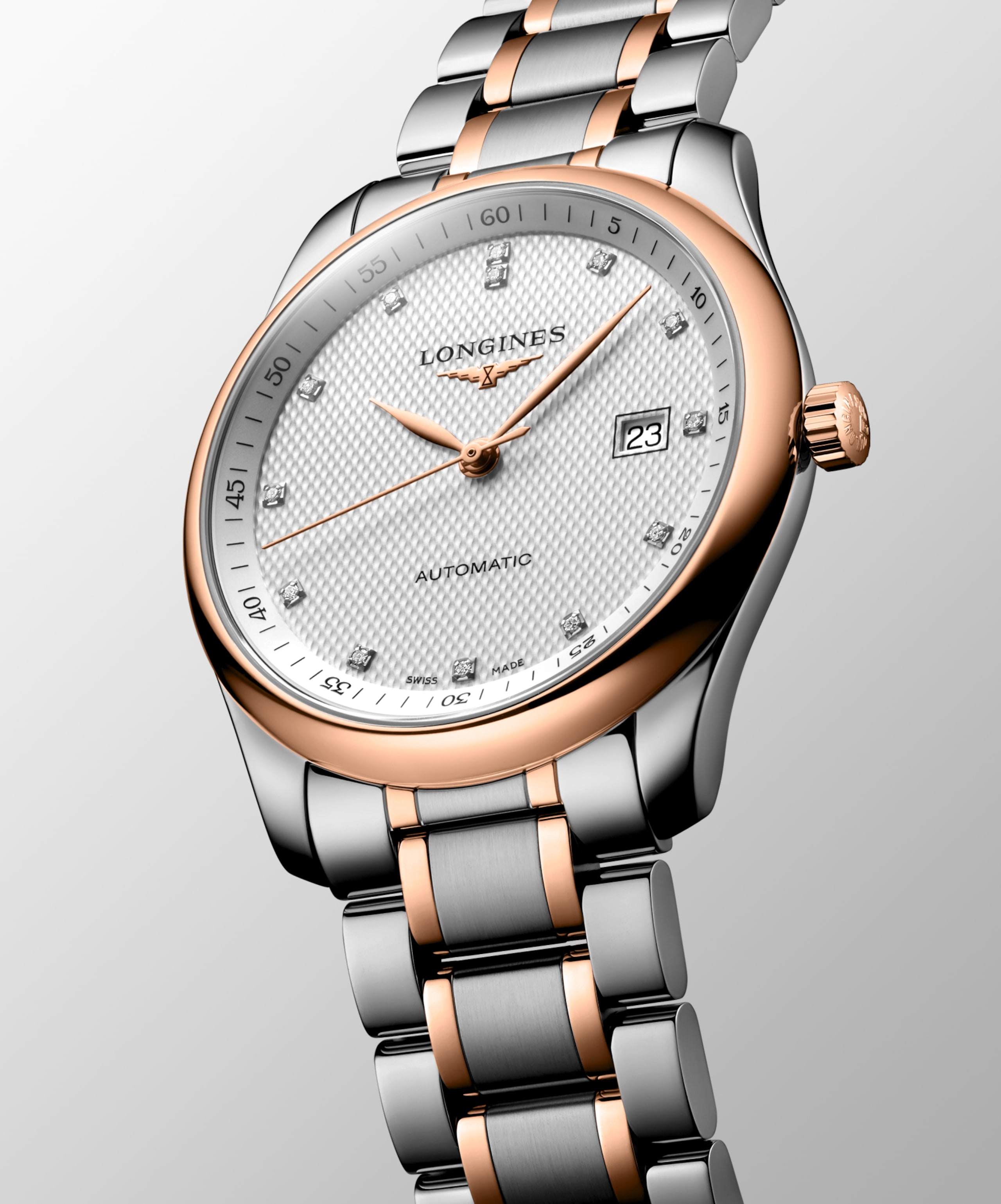 Longines MASTER COLLECTION automatique acier et coiffe en or rose 18 carats 200 microns Watch - L2.793.5.77.7